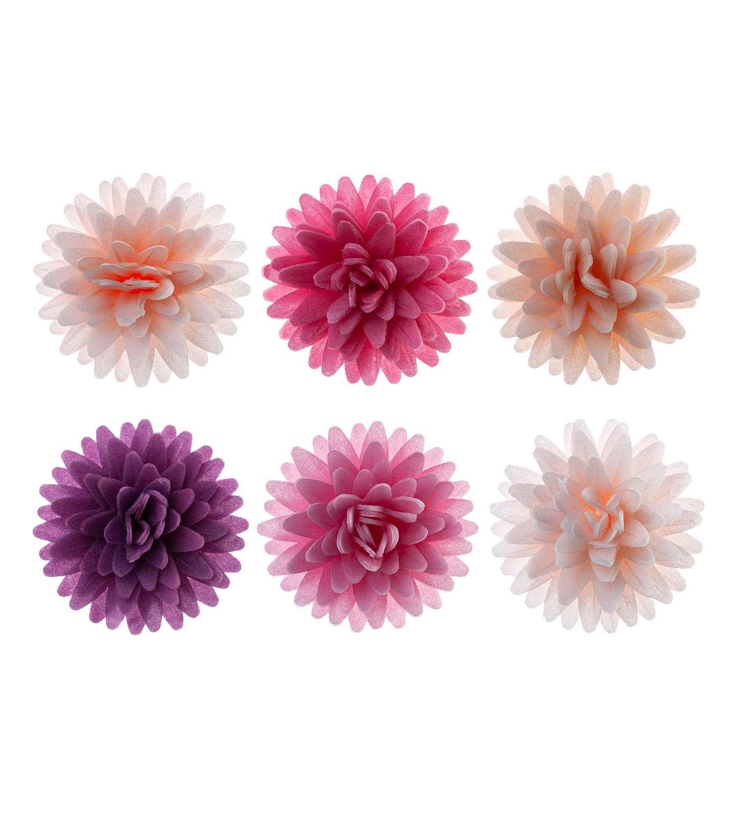 Edible Wafer Flowers for Cake Decoration - Dekozauber24 12 Pieces 6 Colors - Perfect for Cakes & Desserts - Buy Online on SooperMarket.com