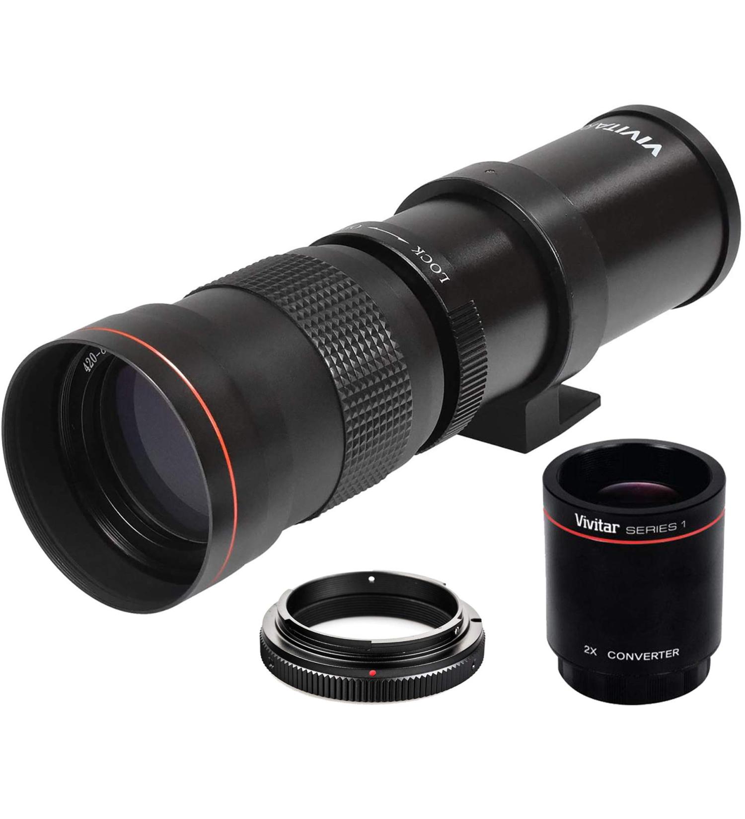 High-Power 420-1600mm f/8.3 HD Manual Telephoto Zoom Lens for Canon EOS 80D, 90D, Rebel & More SLR Cameras - Buy Online on SooperMarket.com