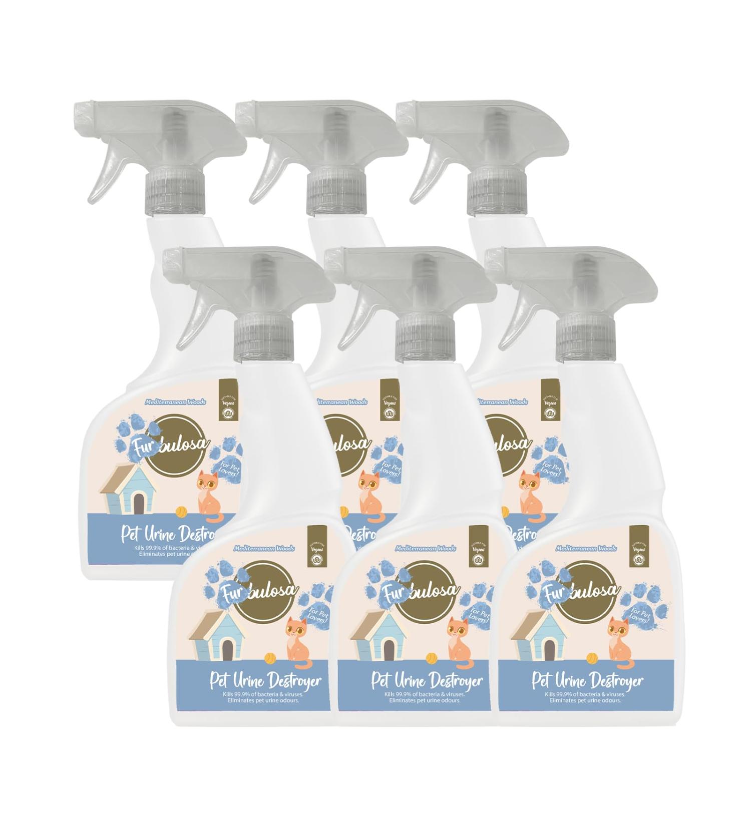 Fabulosa Furbulosa Pet Urine Destroyer Perfect for Removing Pet Urine Stains and Scents Odour Remover and Pet Deodorising Spray 500ml 6 Pack Mediterranean Woods Mediterranean Woods 1 count (Pack of 6) - Buy Online on SooperMarket.com