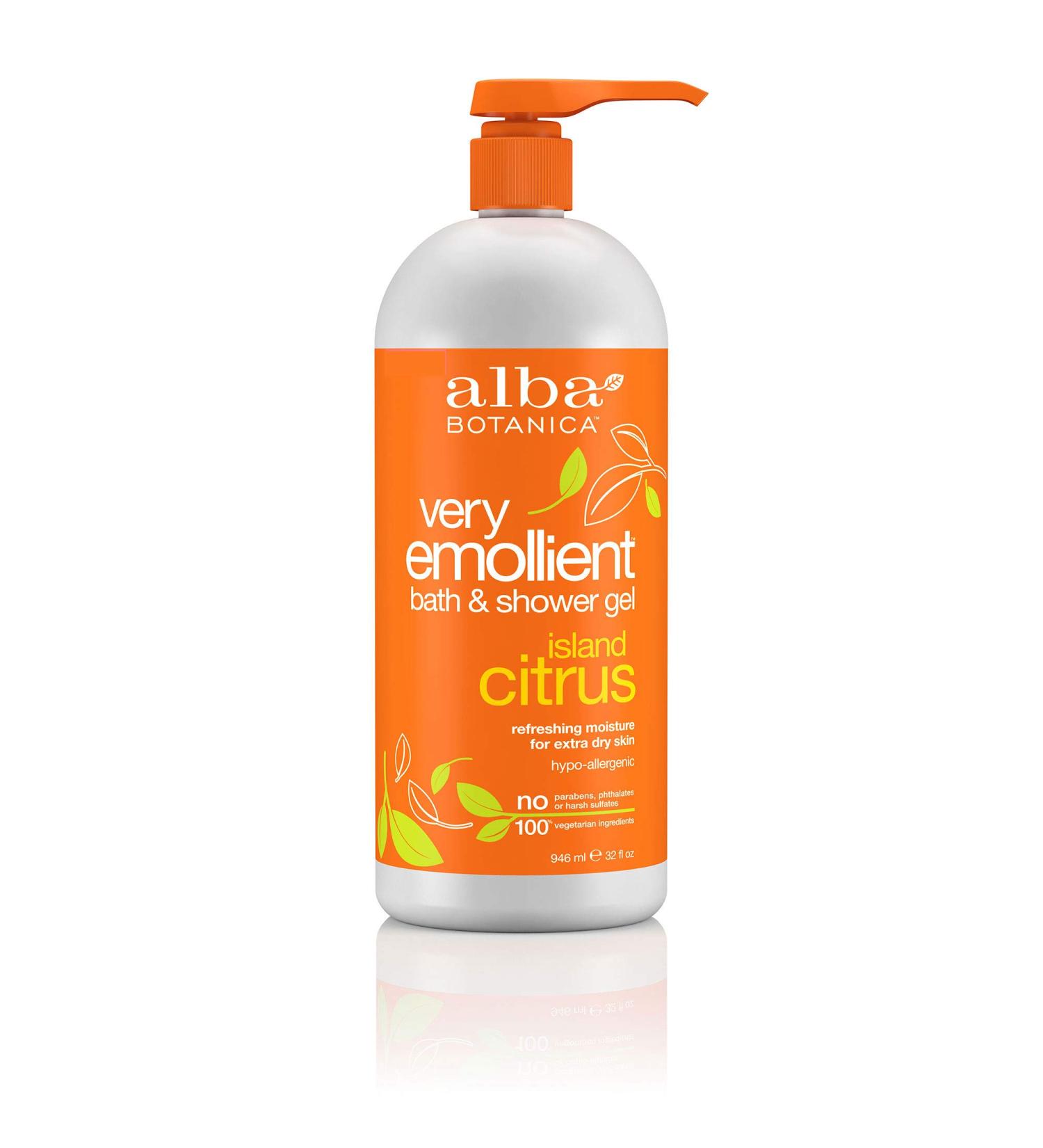 Alba Botanica Very Emollient Bath & Shower Gel - Island Citrus 32 fl oz - Moisturizing Body Wash - Buy Online on SooperMarket.com