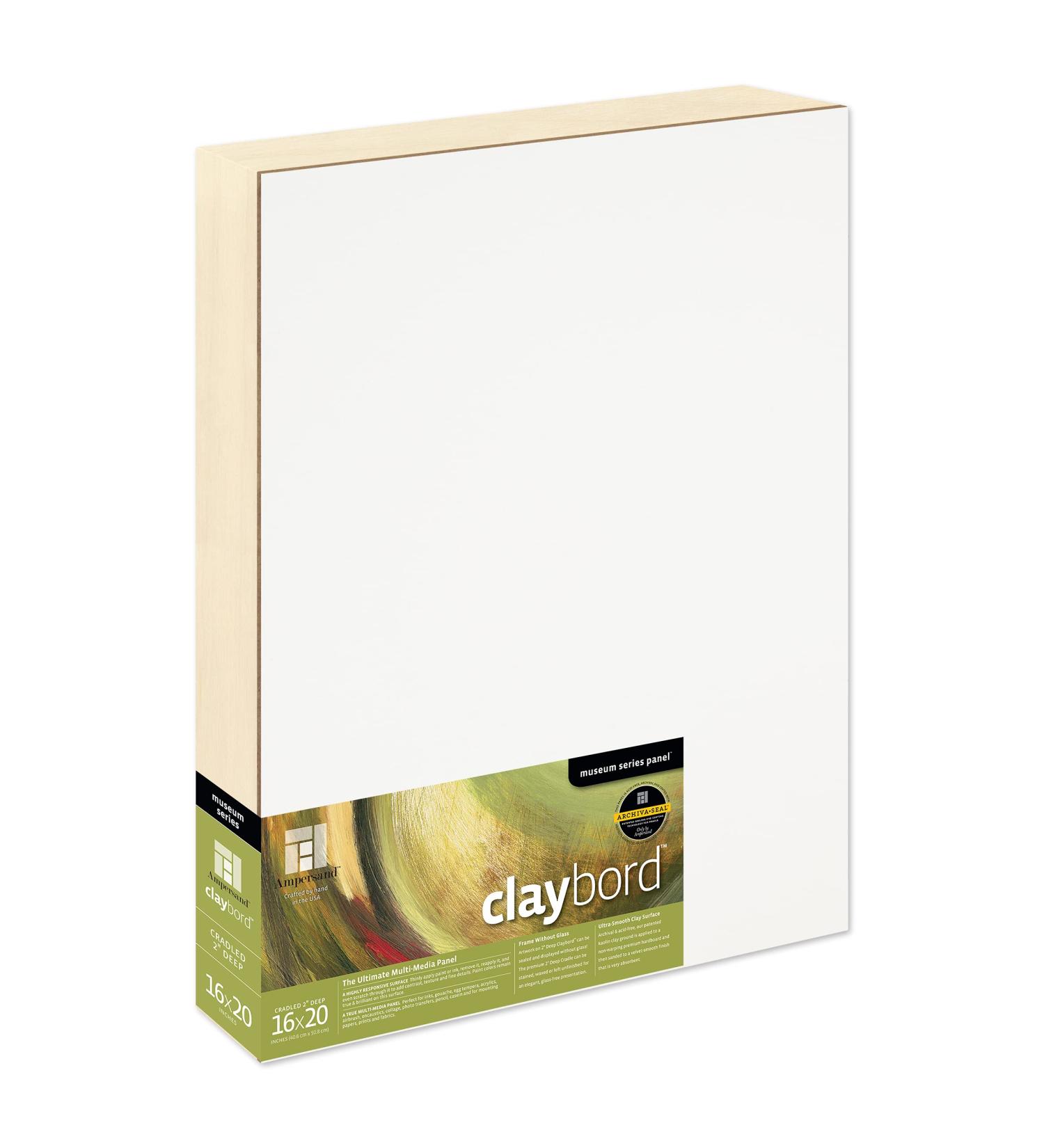 Ampersand Art Supply Museum Series Claybord Wood Panel 16x20 - 2 Cradled Profile - Buy Online on SooperMarket.com