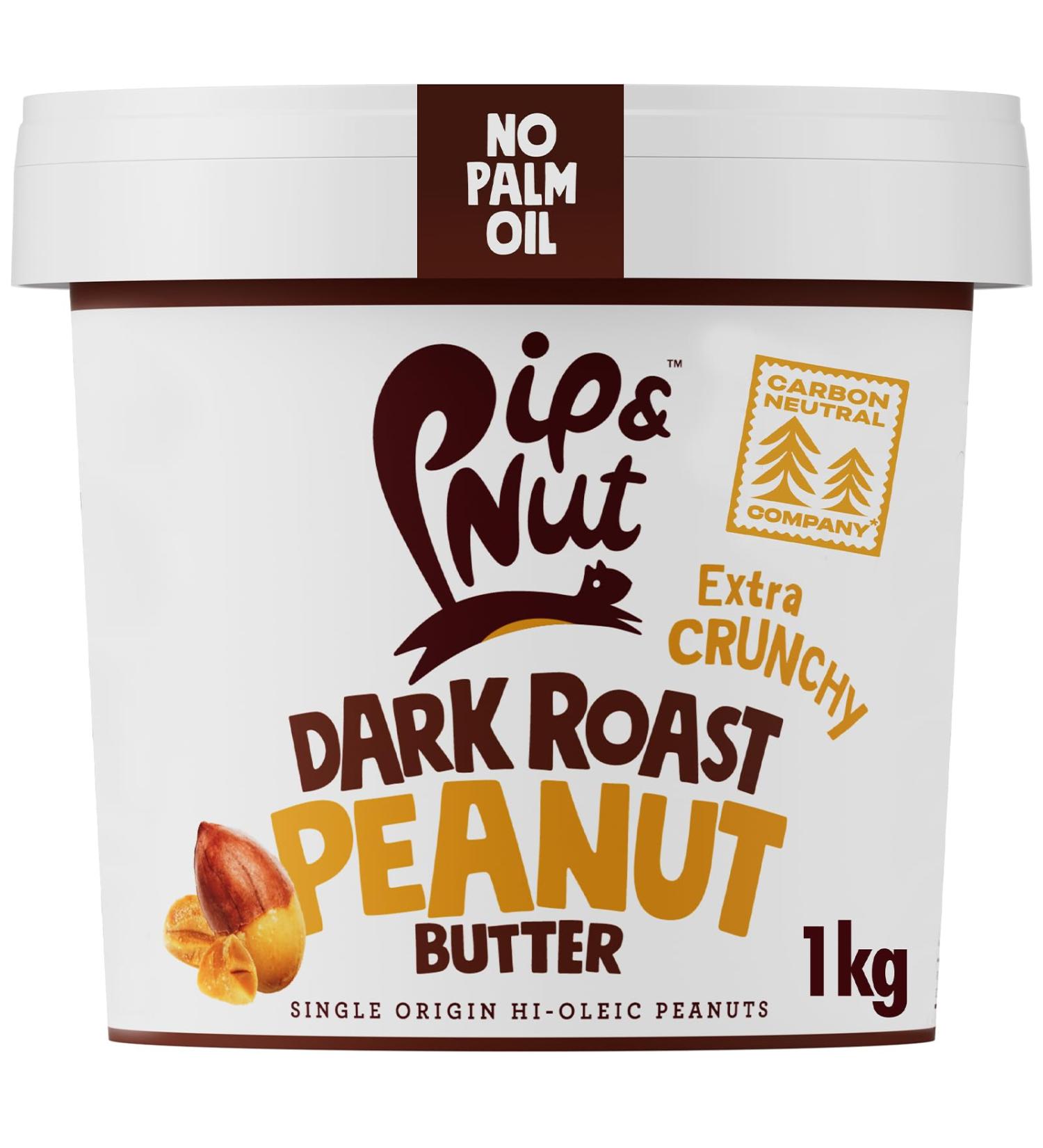 PIP & NUT Ultimate Extra Crispy Dark Roasted Peanut Butter (1 kg) - Vegan No Palm Oil No Added Sugar | Natural Hi-Oleic Earthwell Product - Buy Online on SooperMarket.com