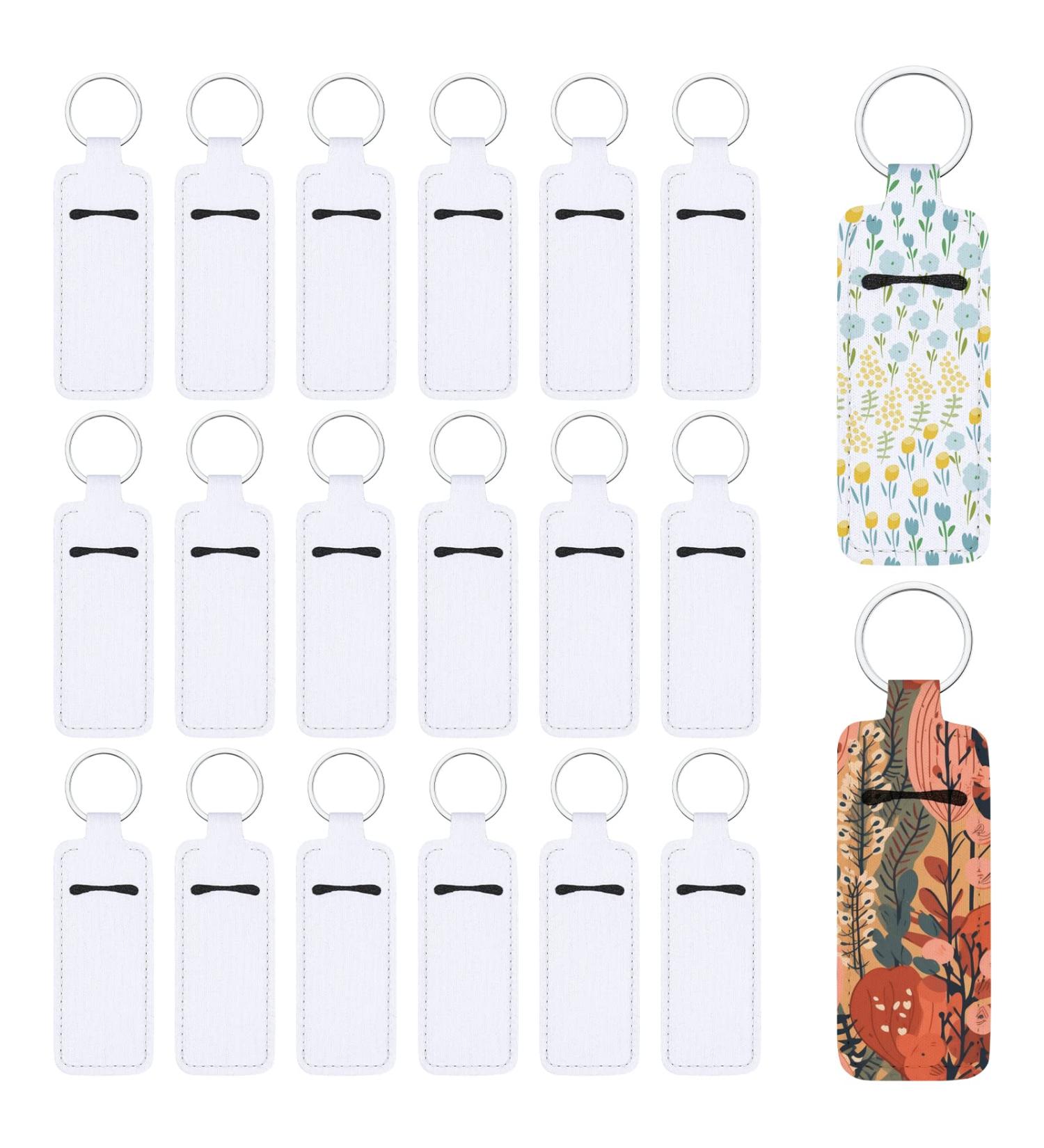 Valyria Sublimation Blanks Chapstick & Lipstick Holder Keychains Bulk Pack - White Rectangle (20 Pcs) - Buy Online on SooperMarket.com