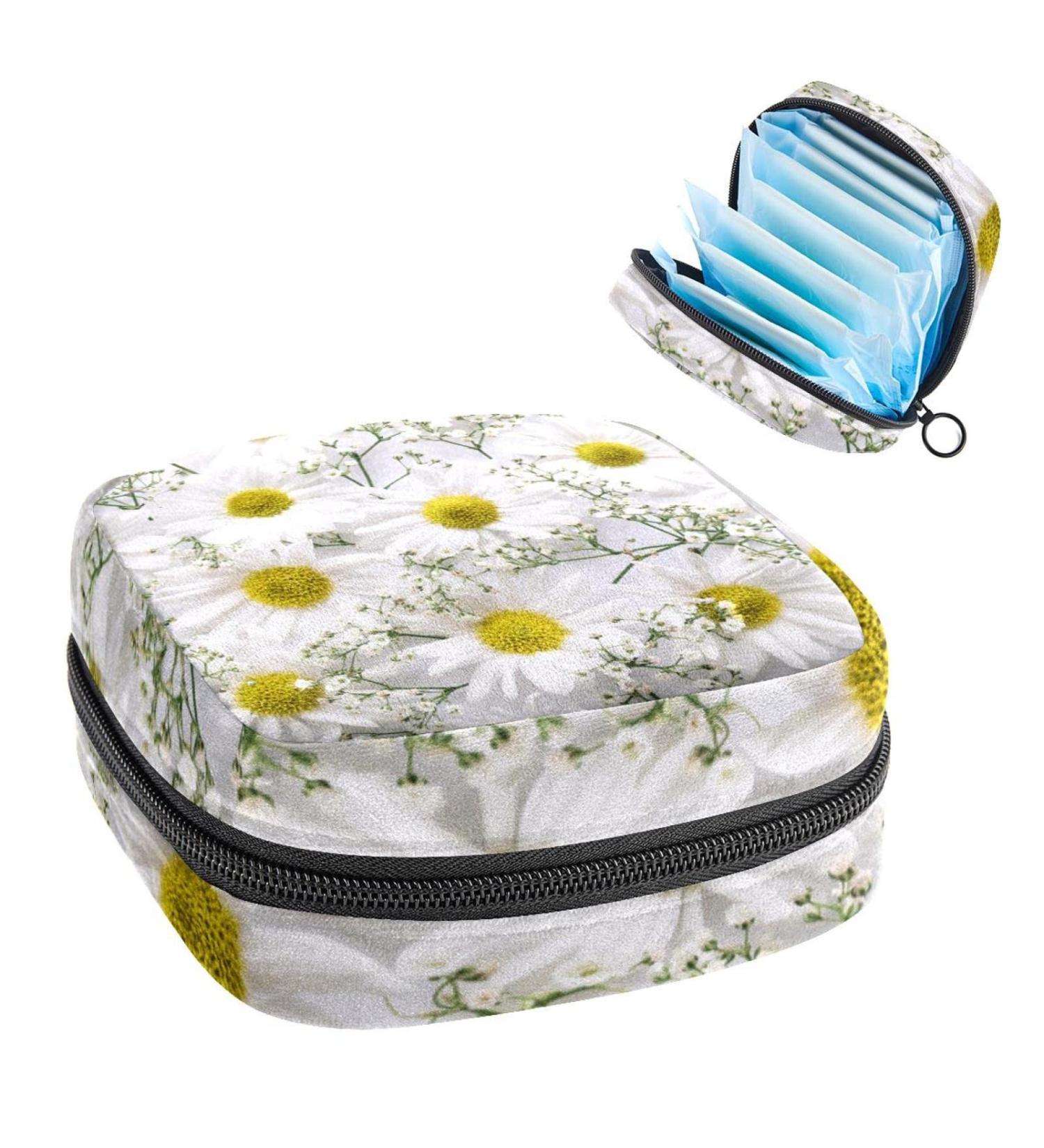 Anna Cowper Daisy Composition Sanitary Napkin Storage Bag | Menstrual Cup Pouch | Nursing Pad Holder | Portable Period Bag for Women & Teen Girls - Multi-colored - Buy Online on SooperMarket.com