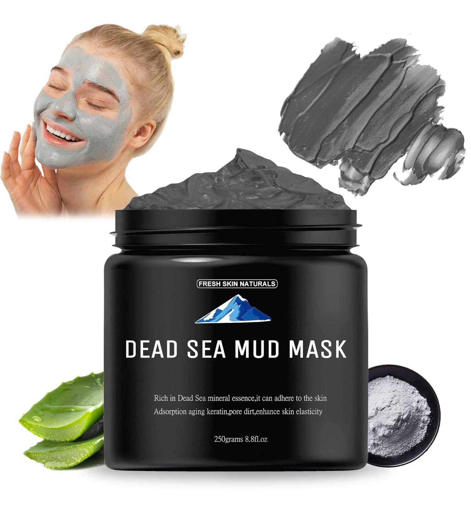 Dead Sea Mud Mask Clay Mask with Aloe Vera Spa Quality Natural Facial Mask Deep Pore Reducer for Face and Body Acne Blackheads Blemish Oily Skin Wrinkles Vegan Cruelty-Free Cosmetic Mineral-Rich - Buy Online on SooperMarket.com