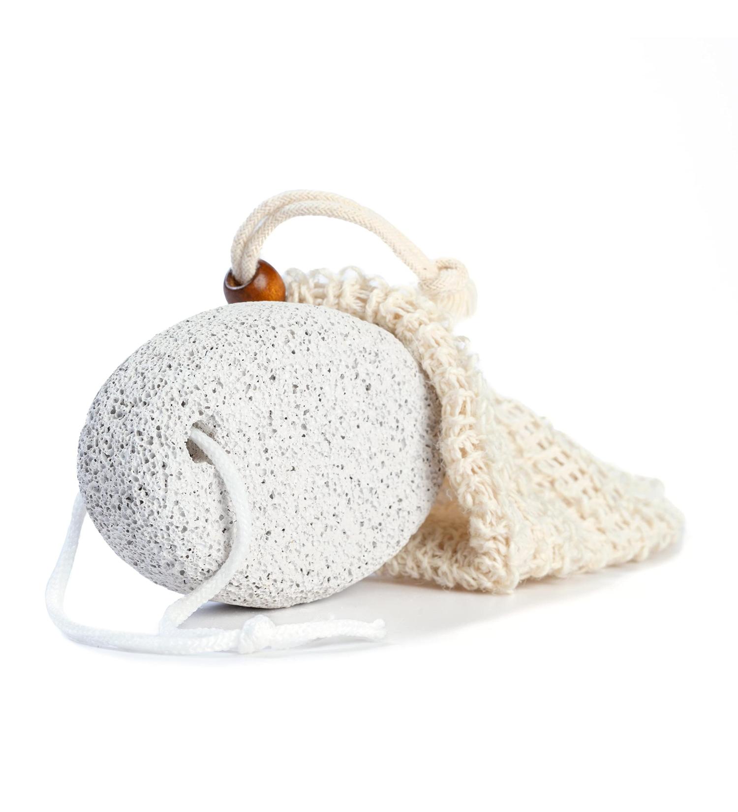 Larminly Kit Pumice Stone for Feet - Natural Callus Remover Pedicure Set with Sisal Soap Bag - Buy Online on SooperMarket.com