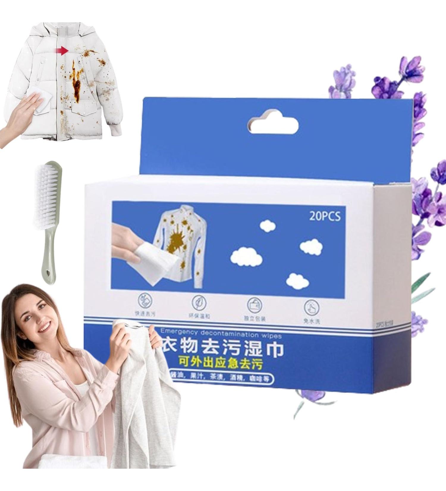 Stain Removal Wet Wipes Clothes Stain Removal Wipes Stain Remover Wet Wipes Portable Emergency Individual Wrapped Stain Remover Wipes for Laundry 20PCS/Pack (1PC-B) - Buy Online on SooperMarket.com