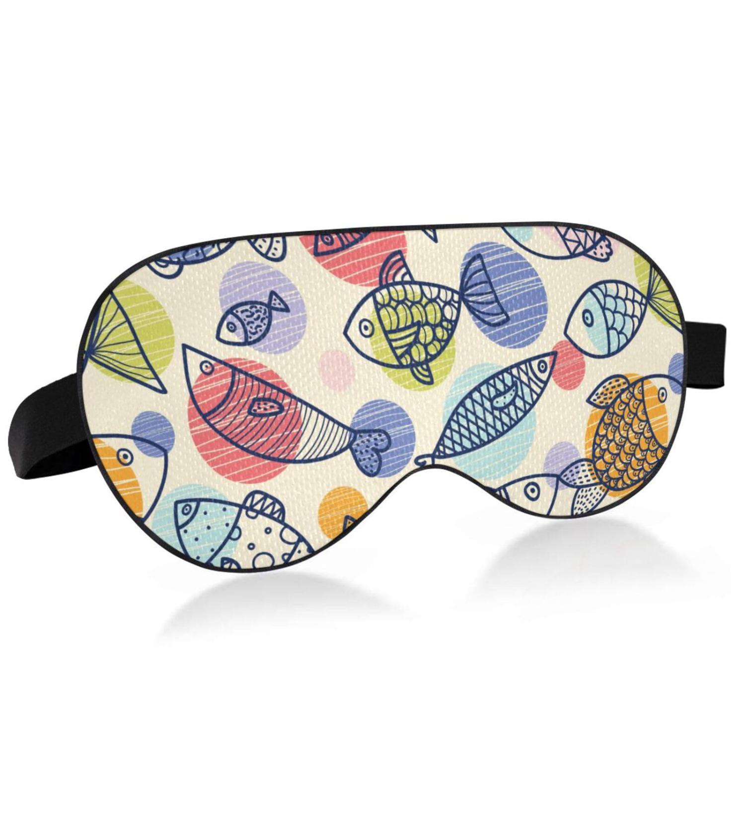 Haskirky Light Blocking Eye Mask - Adjustable Breathable Sleep Mask for Men and Women - Perfect for Travel, Yoga, Meditation, and Office - Comfortable and Cute Fish Design - Buy Online on SooperMarket.com