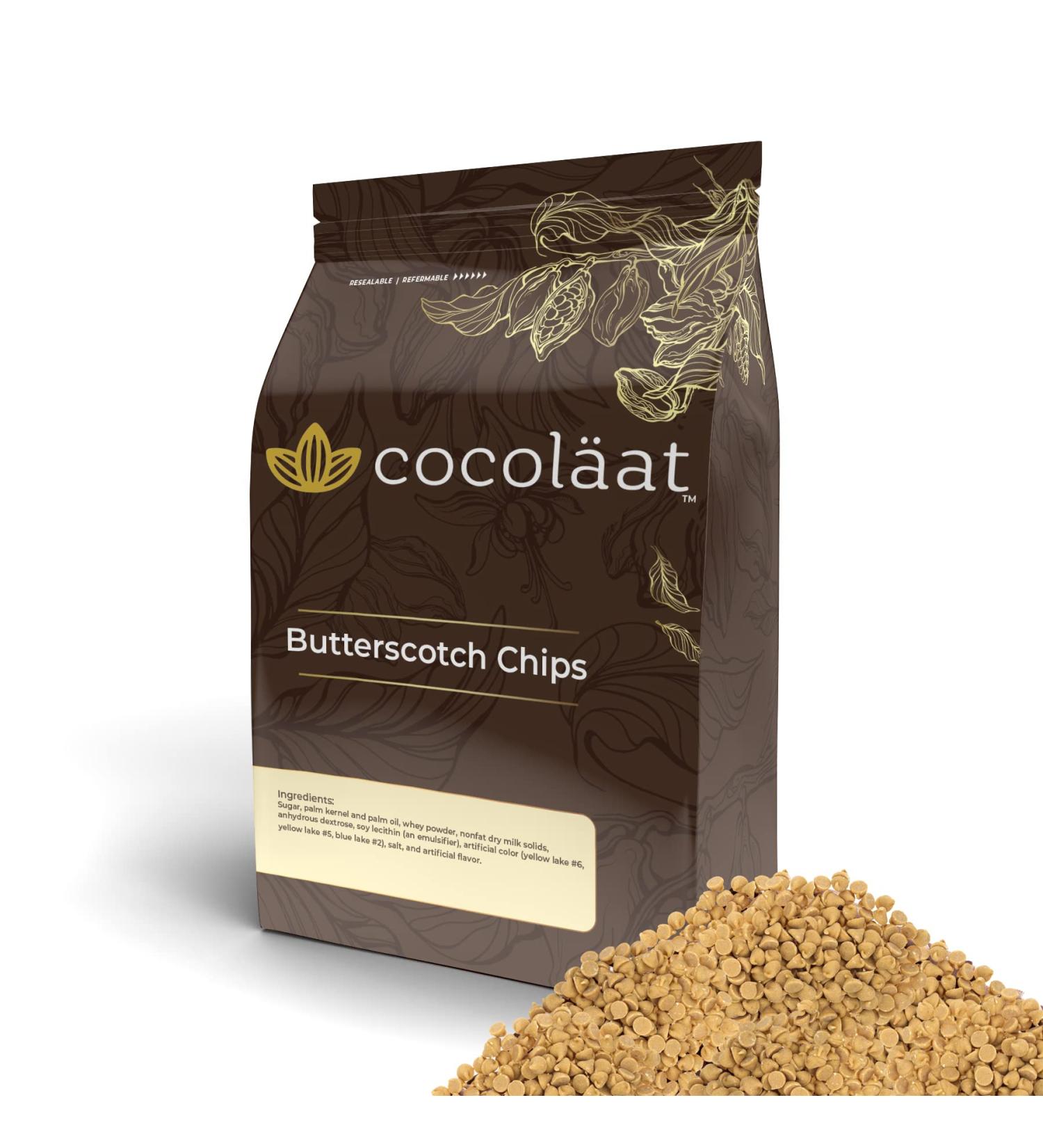 Cocolaat Butterscotch Chips | Releasable Standup Pouch | 2 Pounds 2 Pound (Pack of 1)