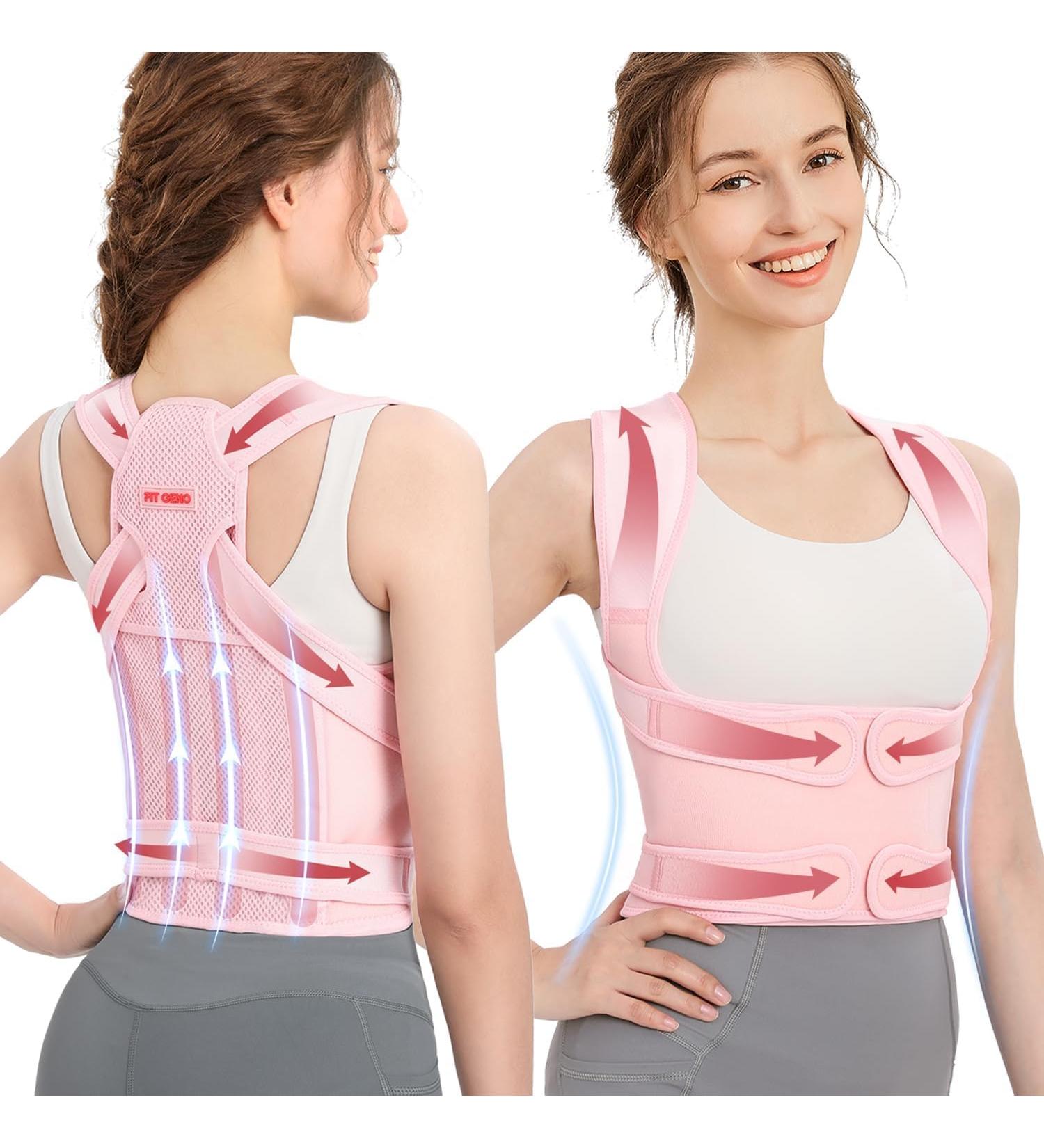 Back Brace and Posture Corrector for Women and Men Back Straightener Posture Corrector Scoliosis and Hunchback Correction Back Pain Spine Corrector Support Adjustable Posture Trainer Small Pink (Small:Waist 26-34'') - Buy Online on SooperMarket.com