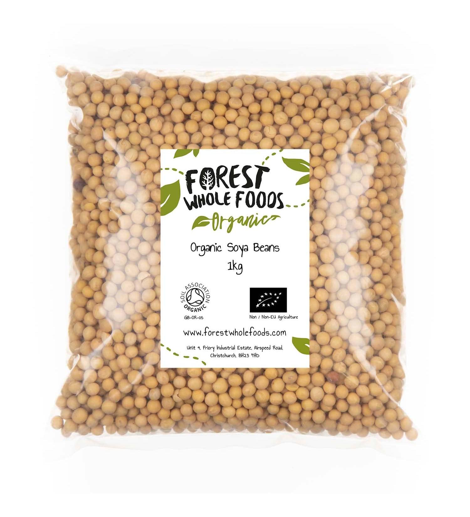 Forest Whole Foods Organic Soya Beans 1kg - Premium Quality Superfood - Buy Online on SooperMarket.com