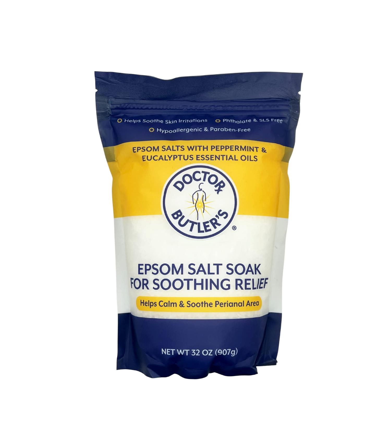 Doctor Butler's Epsom Salt Soak | Sitz Bath Salts for Hemorrhoids Relief - 32 oz (2 lb) Pack | Soothes Hemorrhoids for Men and Women - Buy Online on SooperMarket.com