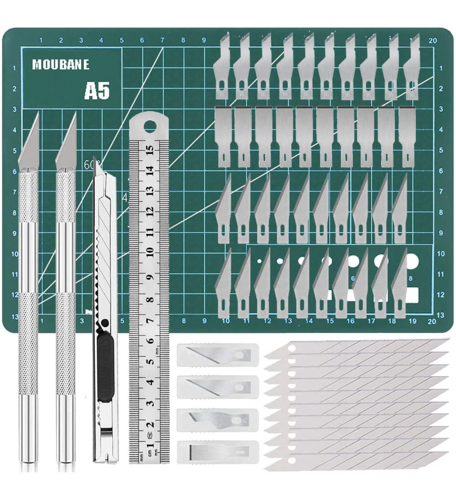 Exacto Knife Precision Carving Craft Hobby Knife Kit with 40 Blades for DIY Art Work Cutting and Scrapbooking - Buy Online on SooperMarket.com