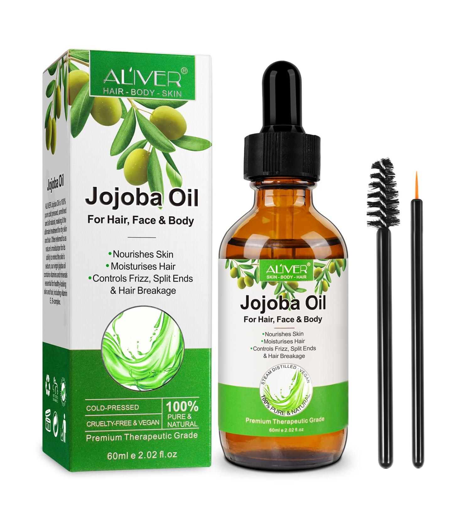 Yecuce Organic Cold Pressed Jojoba Oil | 2.02fl oz | Moisturizing & Multi-Purpose Oil for Face, Body, Hair & Nails | Natural Carrier & Facial Oil for Gua Sha Massage | Men & Women | Pack of 1 - Buy Online on SooperMarket.com