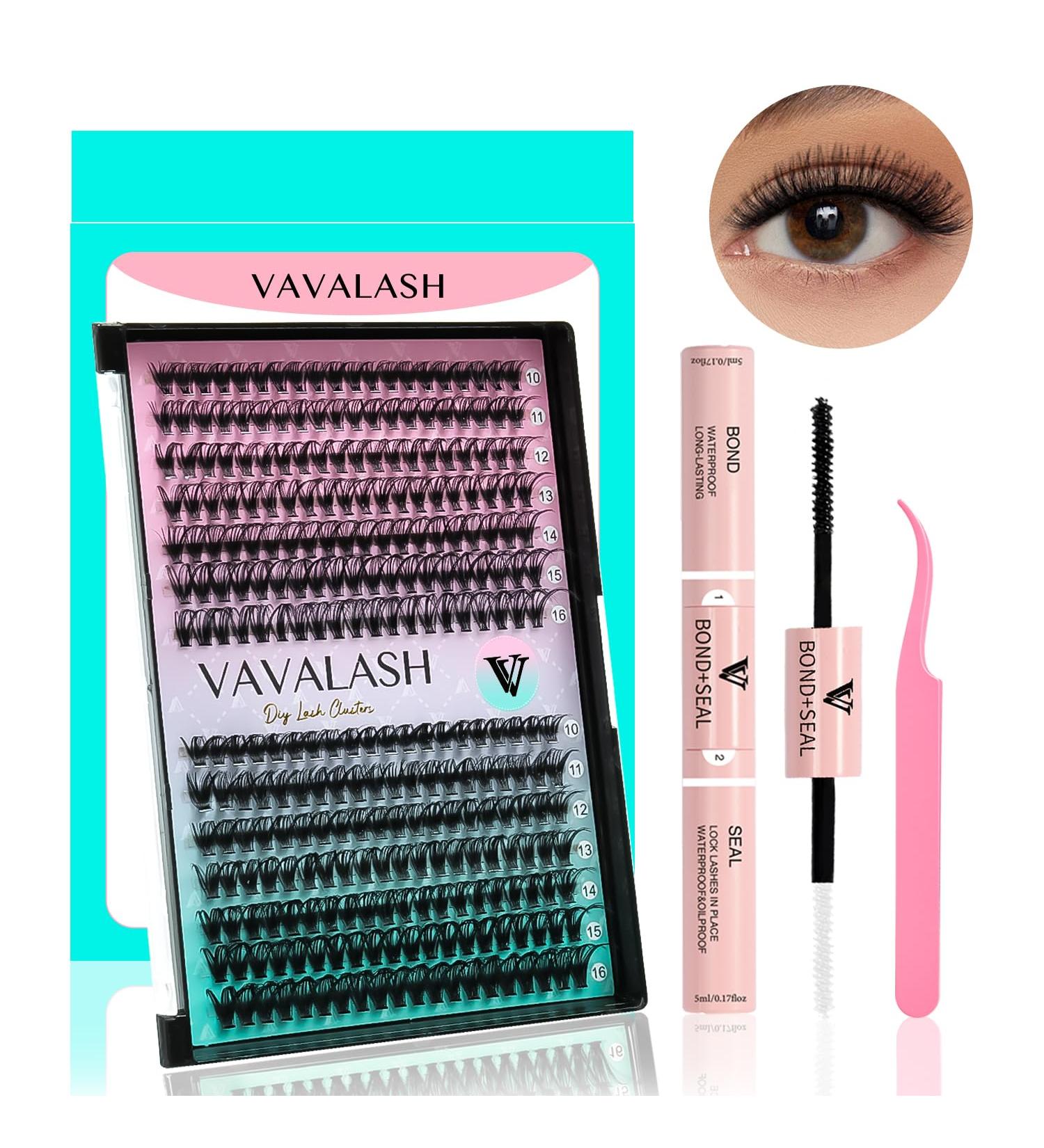 VAVALASH DIY Lash Extensions Kit - 280 Individual Cluster Lashes Lash Bond & Seal Applicator | Perfect for At-Home Eyelash Extensions - Buy Online on SooperMarket.com