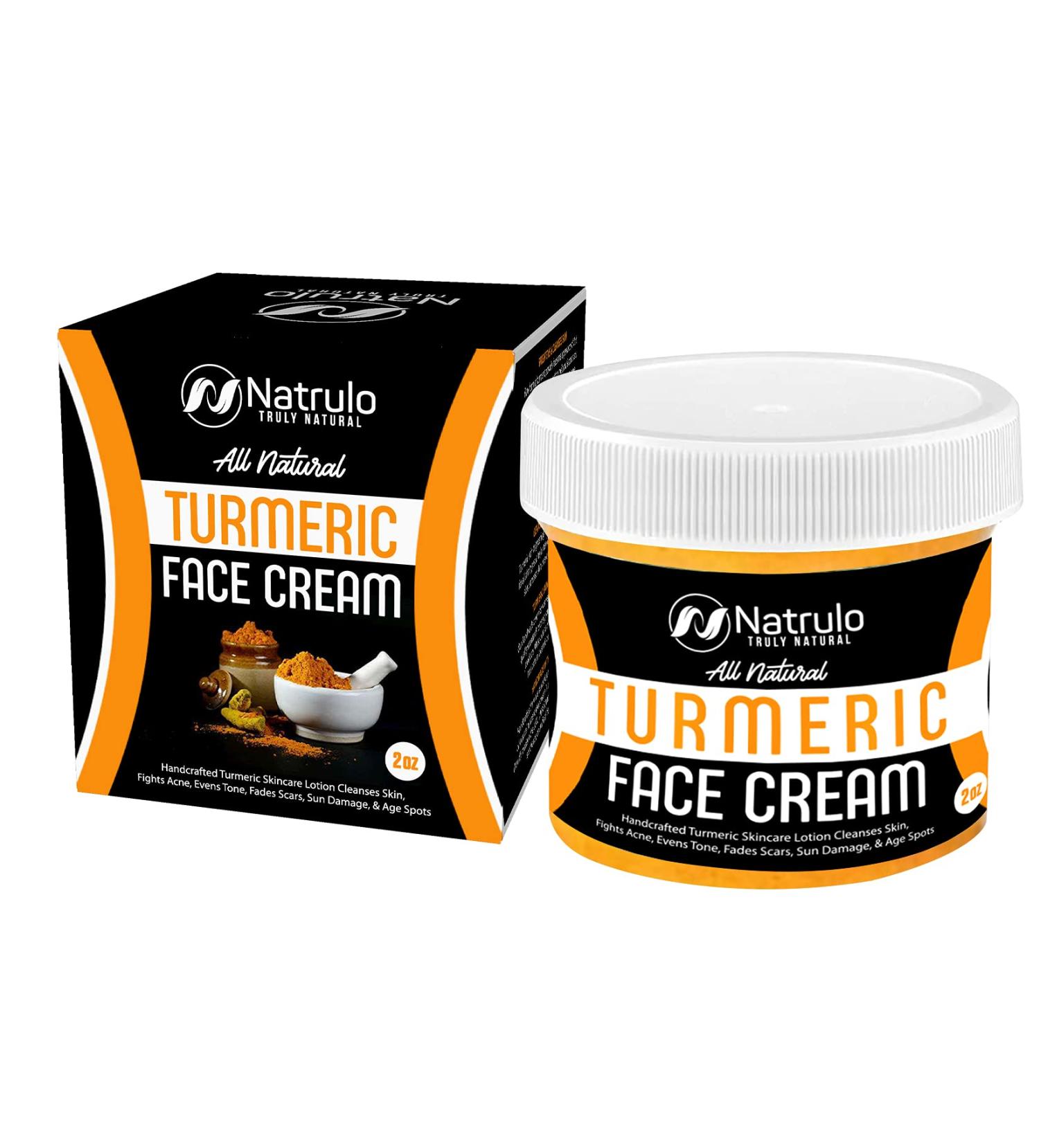 Natrulo Turmeric Face Cream for Face & Body - Natural Skin Brightening Lotion - USA Made 2 Oz - Buy Online on SooperMarket.com