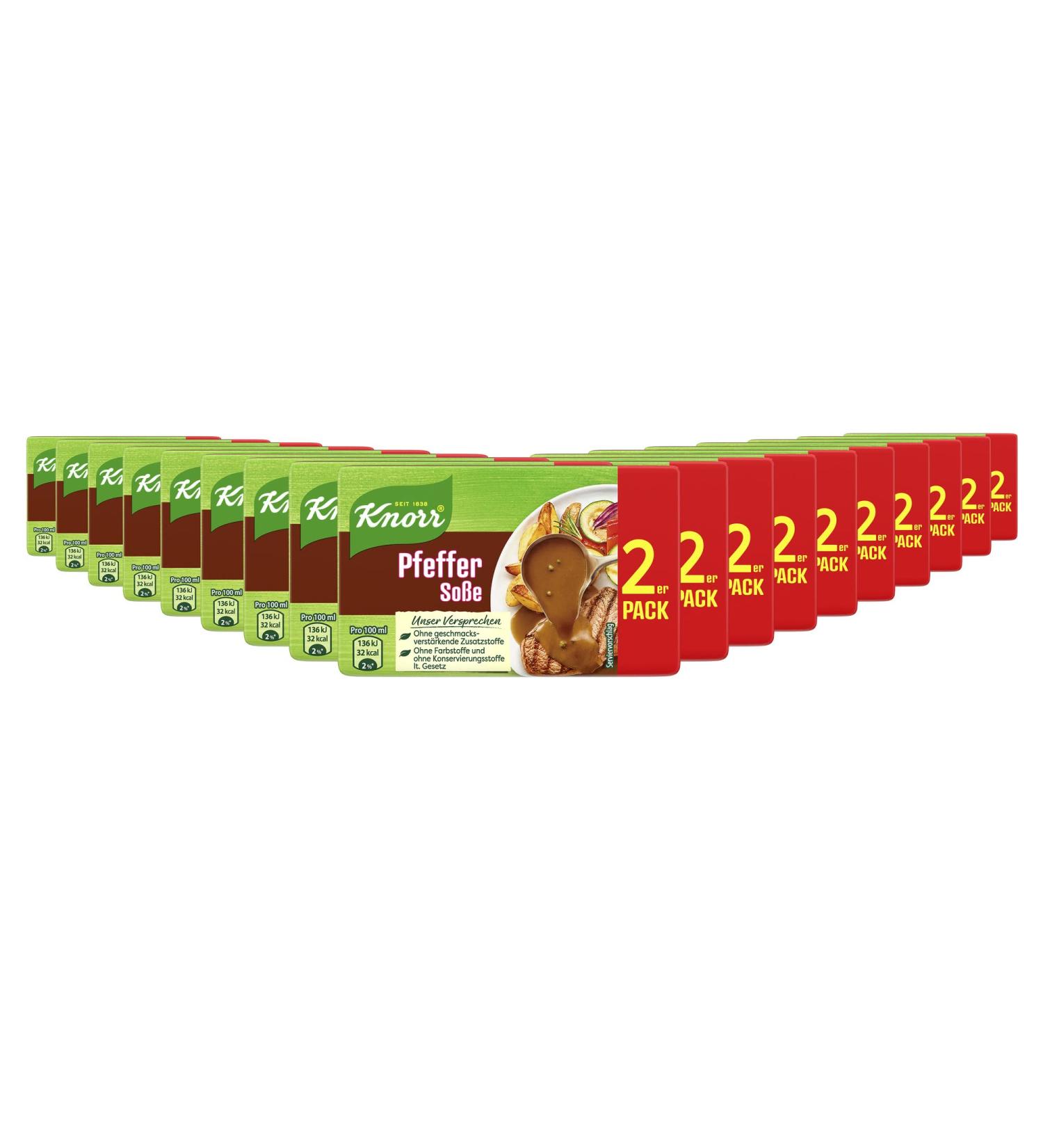 Knorr Pepper Sauce - Spicy Pepper Sauce Without Flavor Enhancers | 18x 2 Pack (46g) - International Shipping Available - Buy Online on SooperMarket.com
