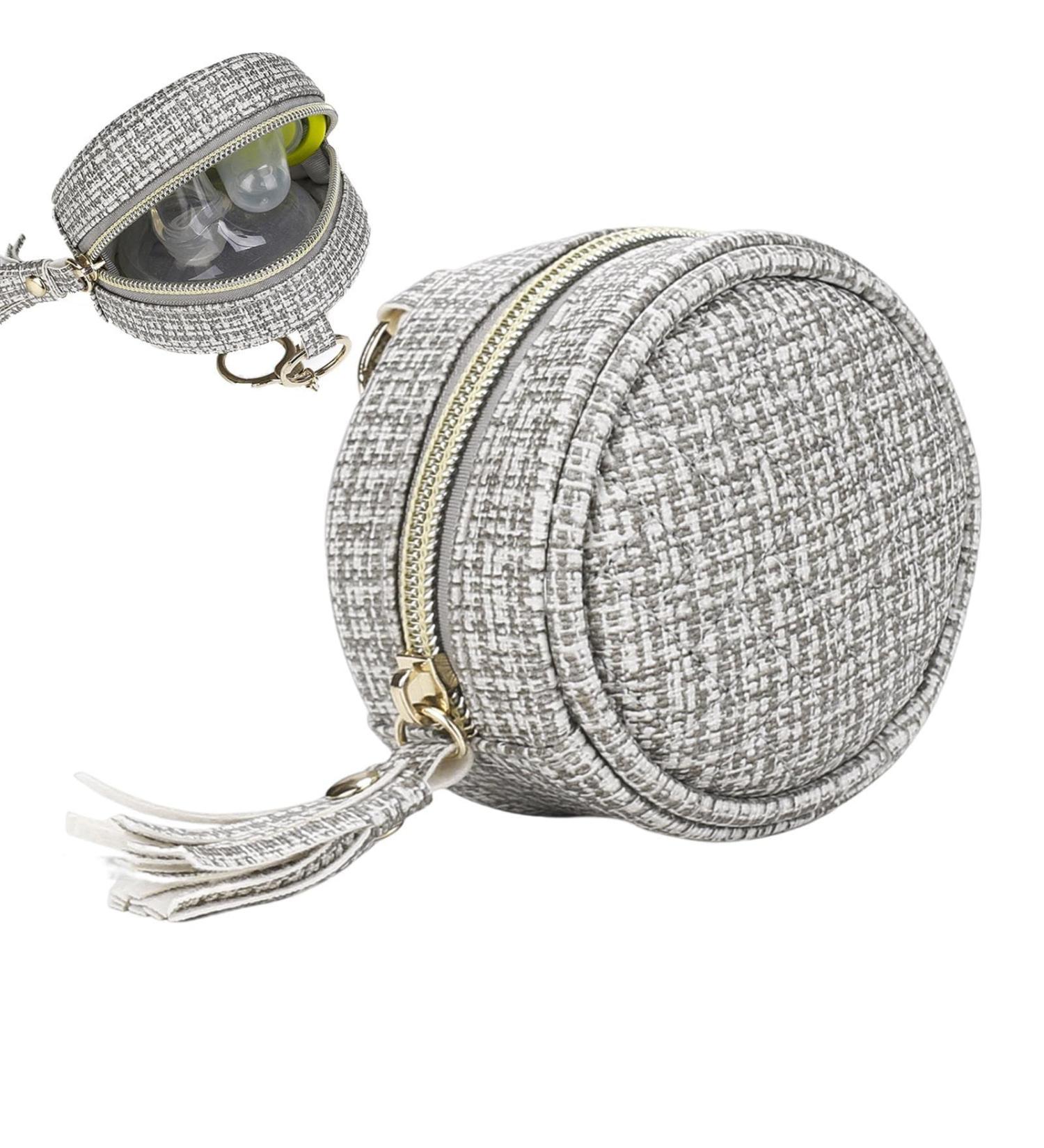 BAOK Pacifier Bag - Stylish Charm Pod for 2 Pacifiers | Easy Attachment to Diaper Bag or Handbag | 9.9 cm Diameter - Ideal for Travel & Organization - Buy Online on SooperMarket.com