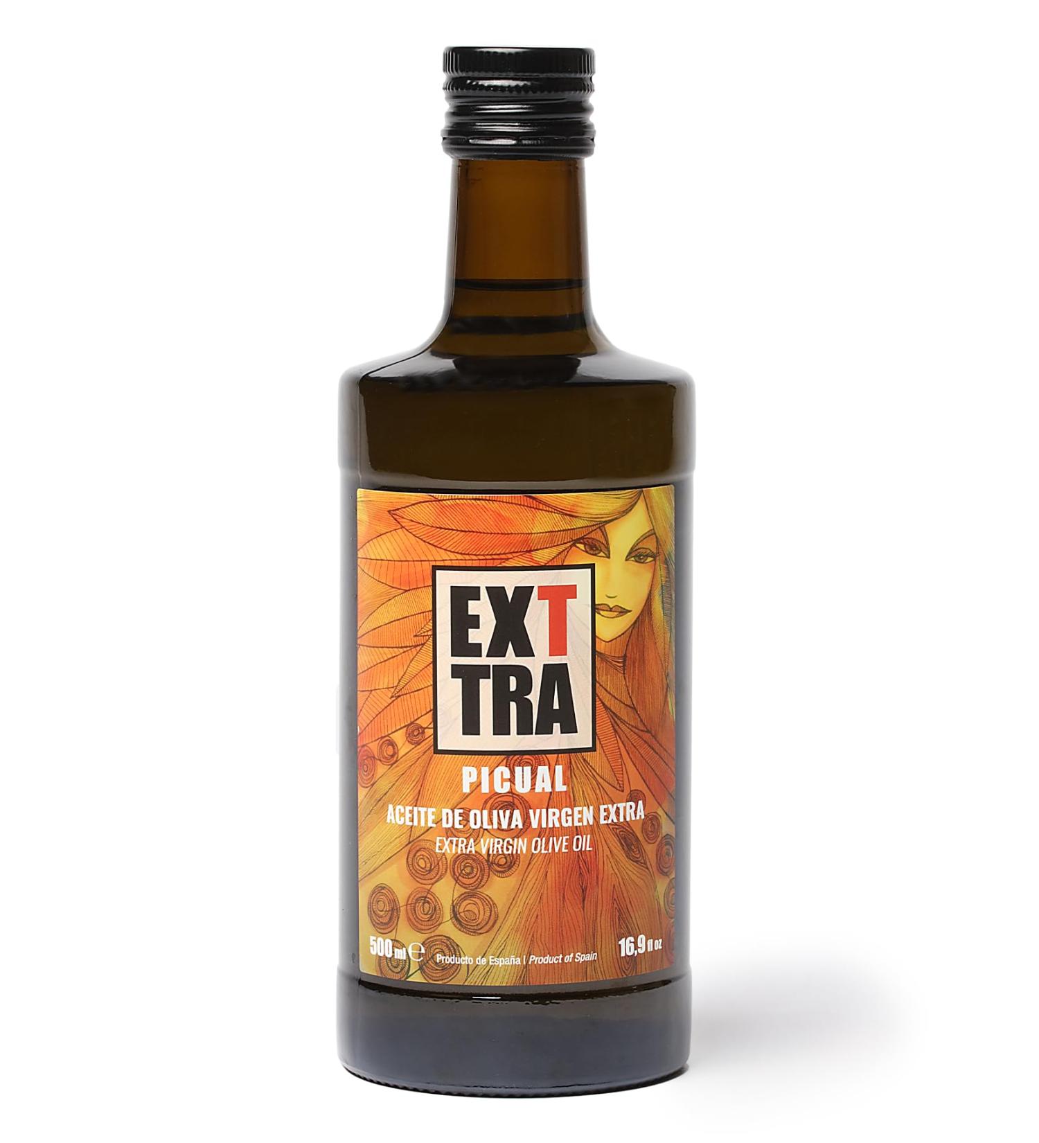 EXTTRA Original Extra Virgin Early Harvest Olive Oil (Picual Variety) 500 ml (Picual) (Picual 1 x 500 ml) Almond Apple Banana Olive Oil Tomato 1x500ml - Buy Online on SooperMarket.com