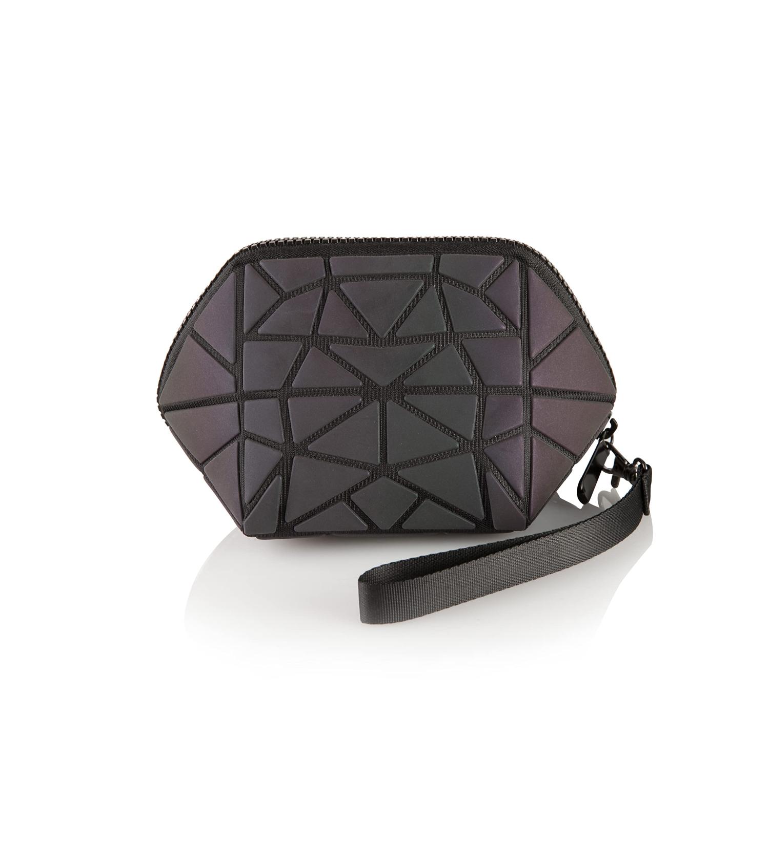 Pryzm Hexagonal Reflective 3D Effect Makeup Bag - Small Stylish & Durable | Perfect for Travel - Shop Internationally - Buy Online on SooperMarket.com
