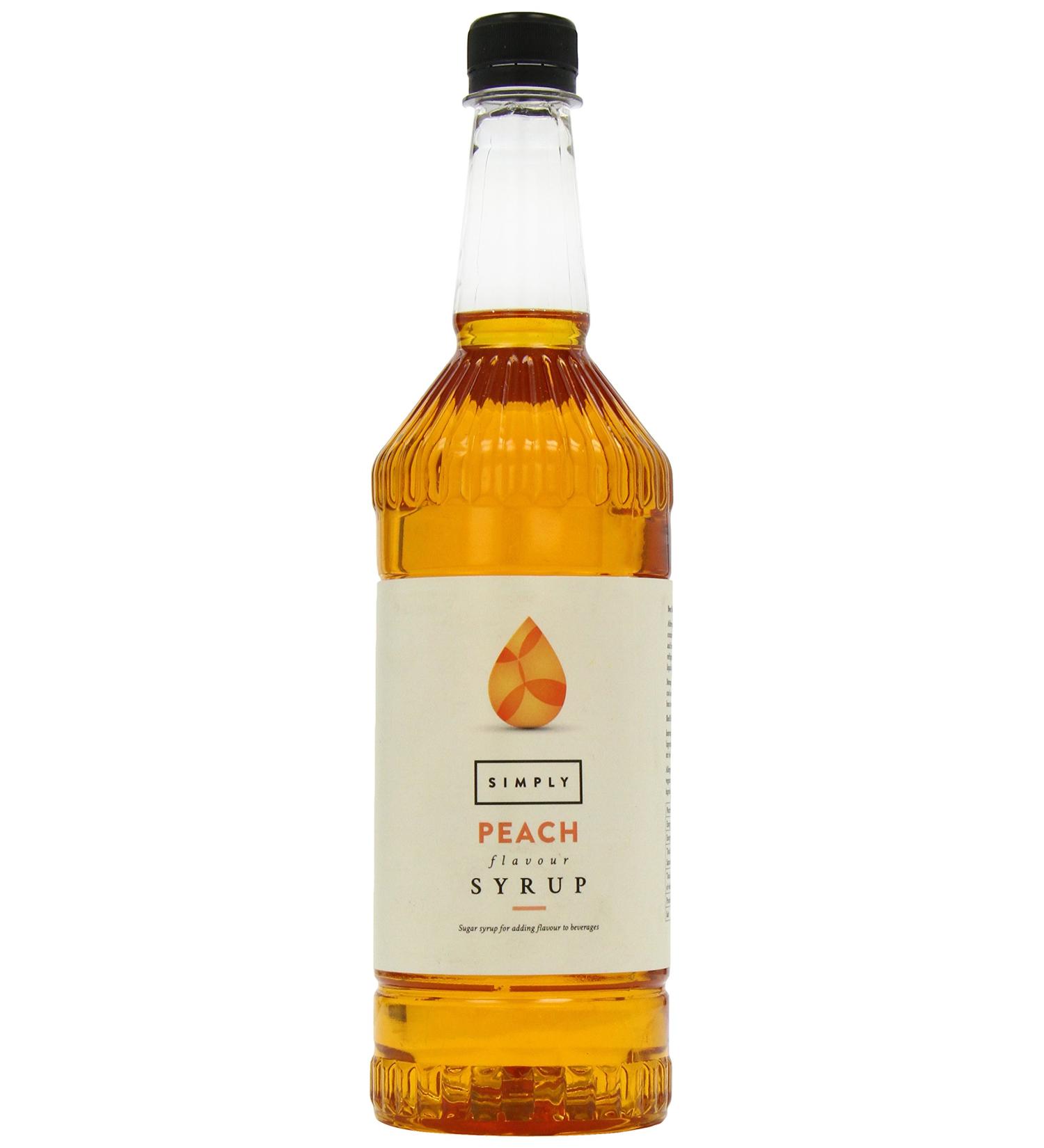 Simply Peach Syrup Vegan & Nut Free Flavoured Syrup for Coffee Cocktails & Baking (1 Litre) - Buy Online on SooperMarket.com