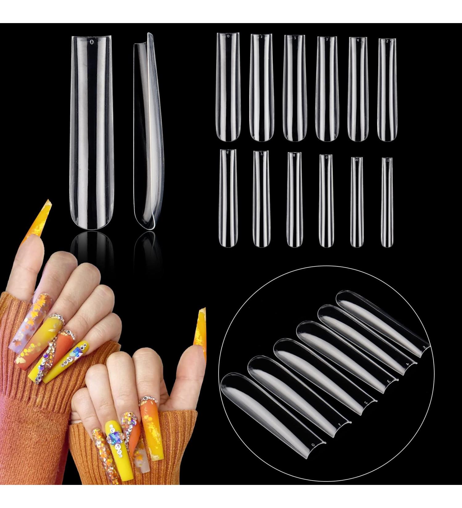 504Pcs Clear Nail Tips for Acrylic Nails Professional  XXL / XXXL Extra Long Tapered Square Acrylic Nail Tips  Full Cover Fake Nails False Nails  Nail Extension for Manicure Salon Home DIY Nail Art 504Pcs XXXL Square Bag - Buy Online on SooperMarket.com