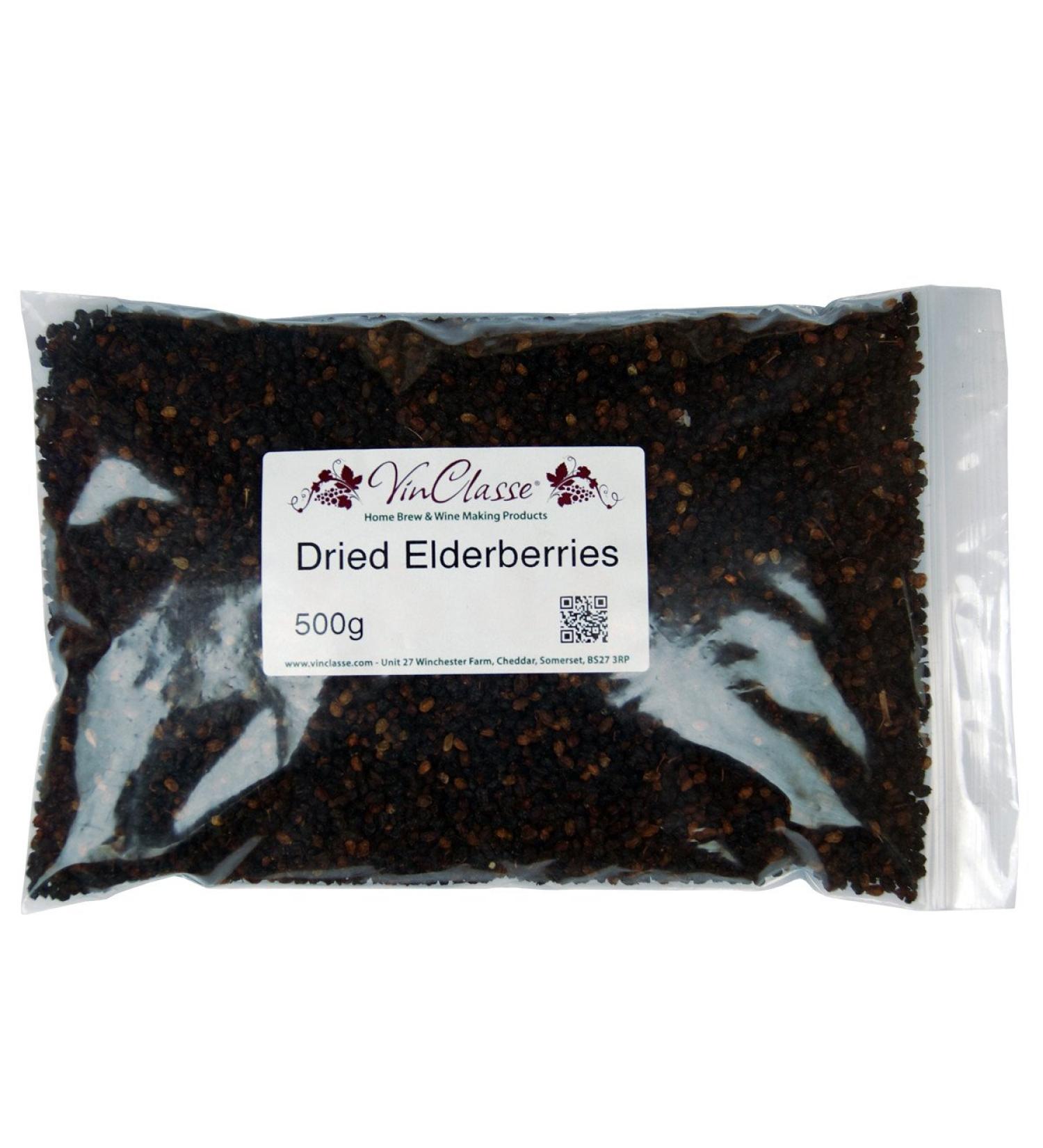 VinClasse Dried Elderberries - 500g Bag