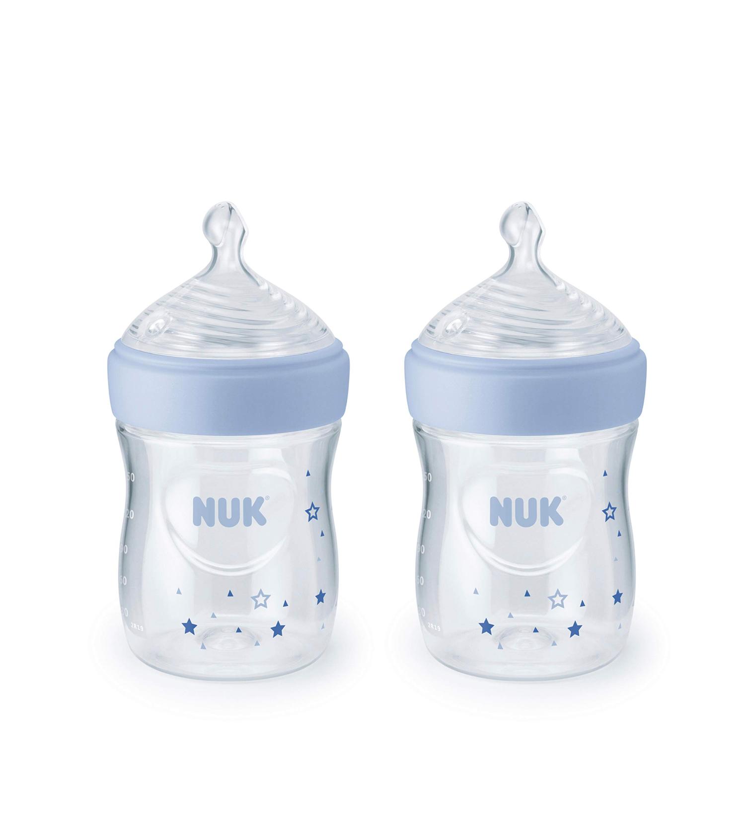 NUK Simply Natural Baby Bottles 0+ Months - Slow Flow 5 oz (2 Pack) - Buy Online on SooperMarket.com