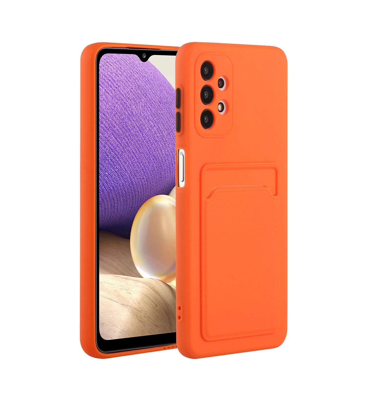 Buy Tivenfezk Nadoli Silicone Case for Samsung Galaxy A23 4G/5G - Ultra Thin Shockproof Wallet TPU Cover with Credit Card Holder - Orange - Buy Online on SooperMarket.com