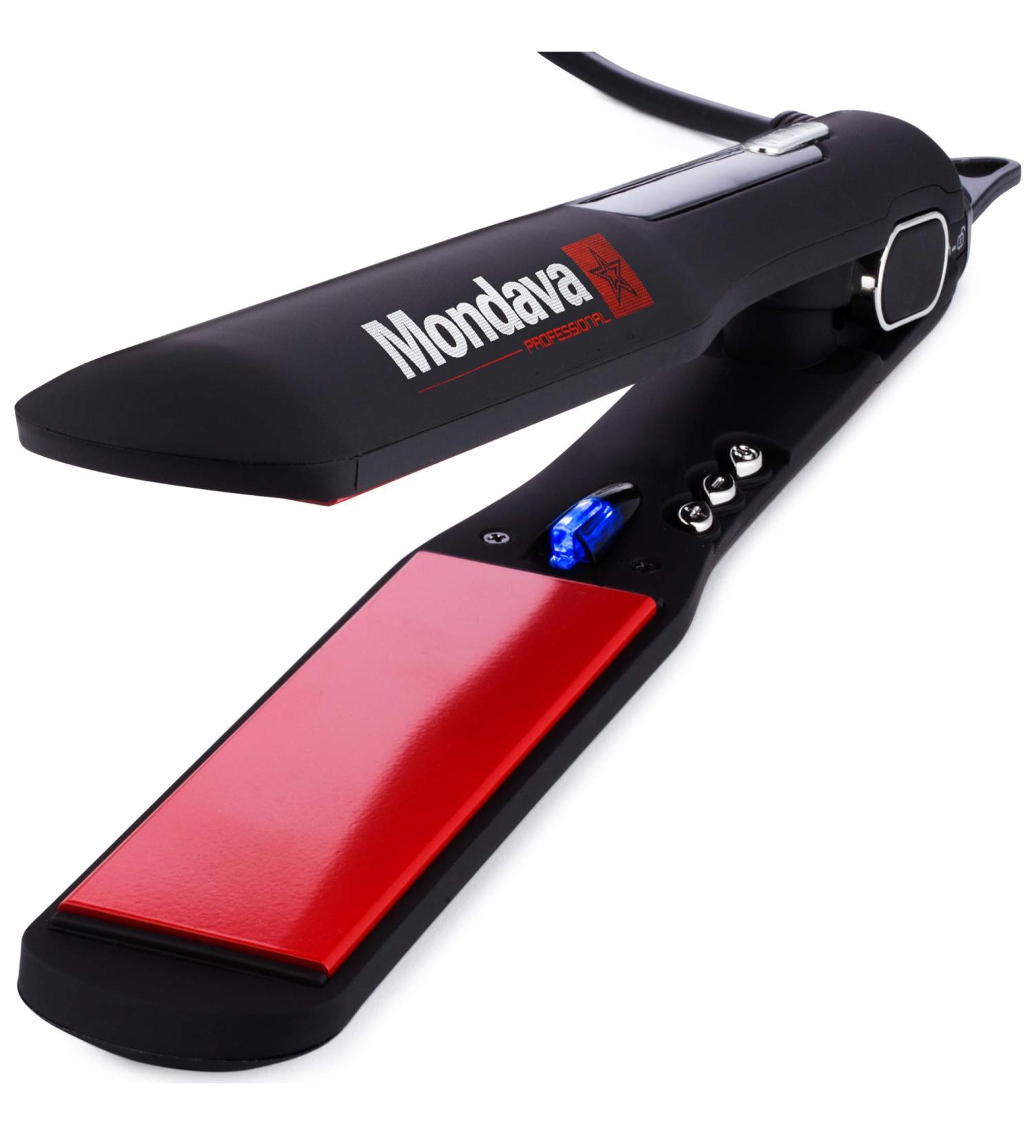 MONDAVA Professional Ceramic Tourmaline Flat Iron Hair Straightener - Dual Voltage Digital Technology, Straighten & Style Wild Hair in Under 8 Min | Ionic Technology | CLASSIC - Buy Online on SooperMarket.com