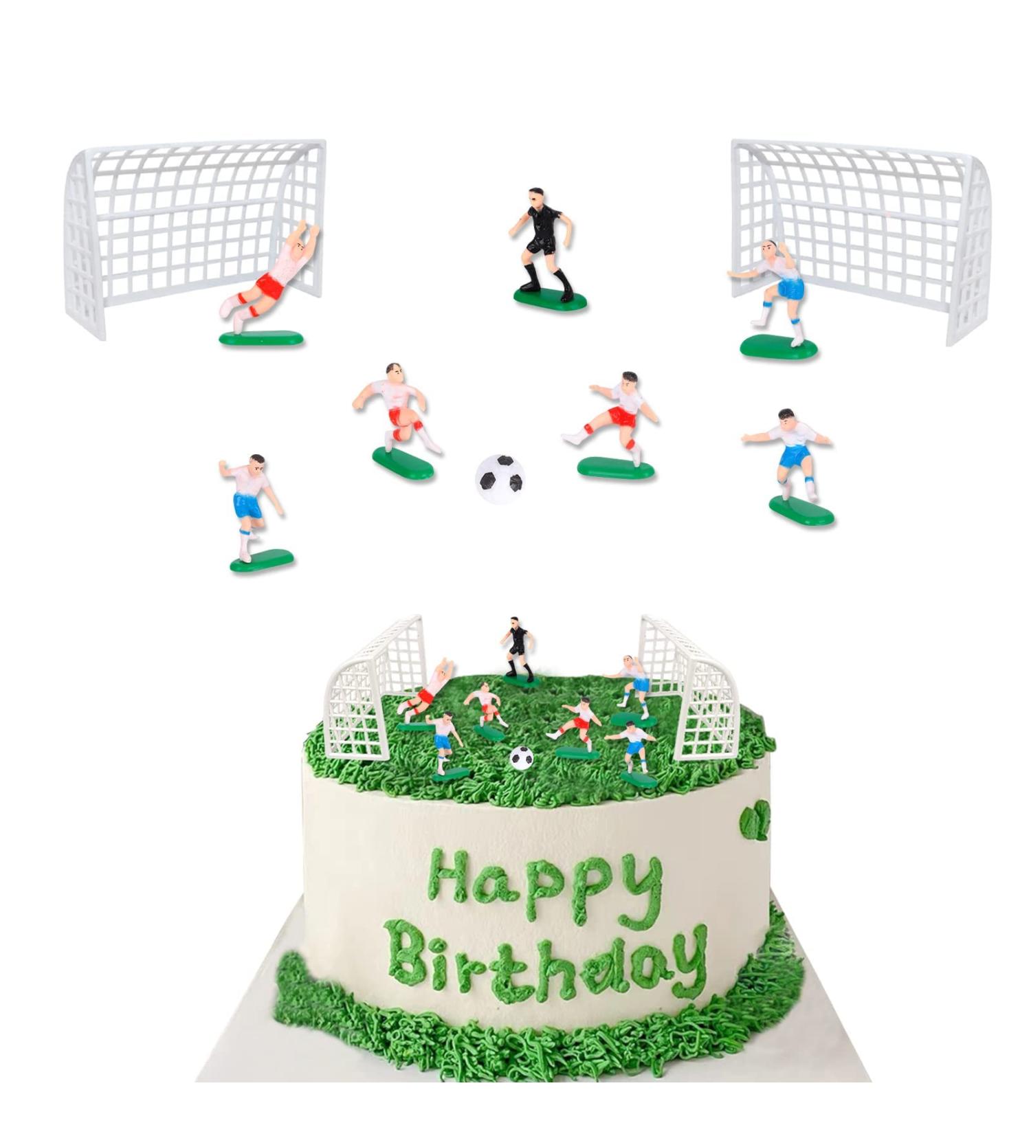 9pcs Football Cake Decoration Set Football Figures Cake Toppers Soccer Toppers for Cakes and Cupcakes Set Football Cupcake Topper for Sport Theme Party Decoration Supplies - Buy Online on SooperMarket.com