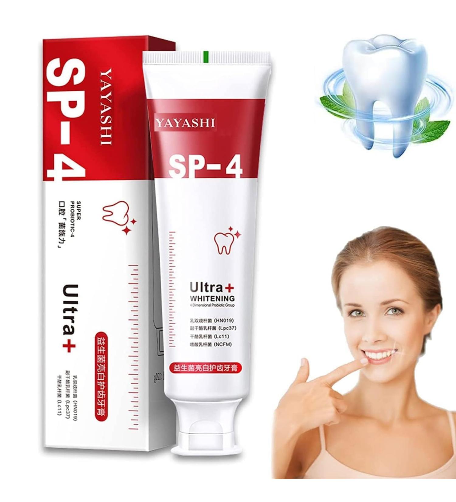 Yayashi SP-4 Probiotic Toothpaste | Natural Tooth Whitener & Brightening Cloam Paste for Fresh Breath | Complete Tooth Care & Spot Removal - Buy Online on SooperMarket.com