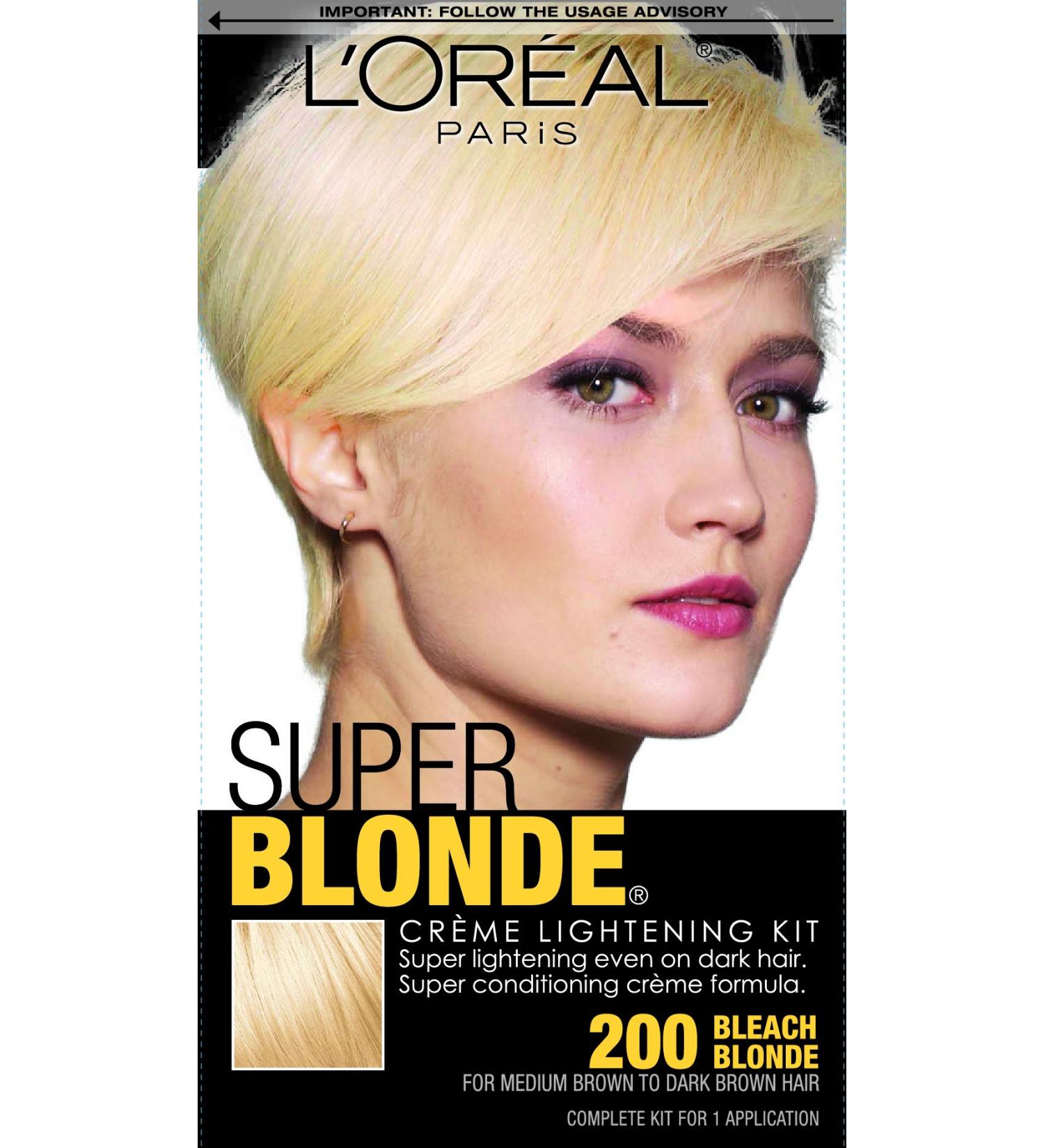 L'Oreal Paris Super Blonde Creme Lightening Kit - 200 Bleach Blonde - Buy Online on SooperMarket.com