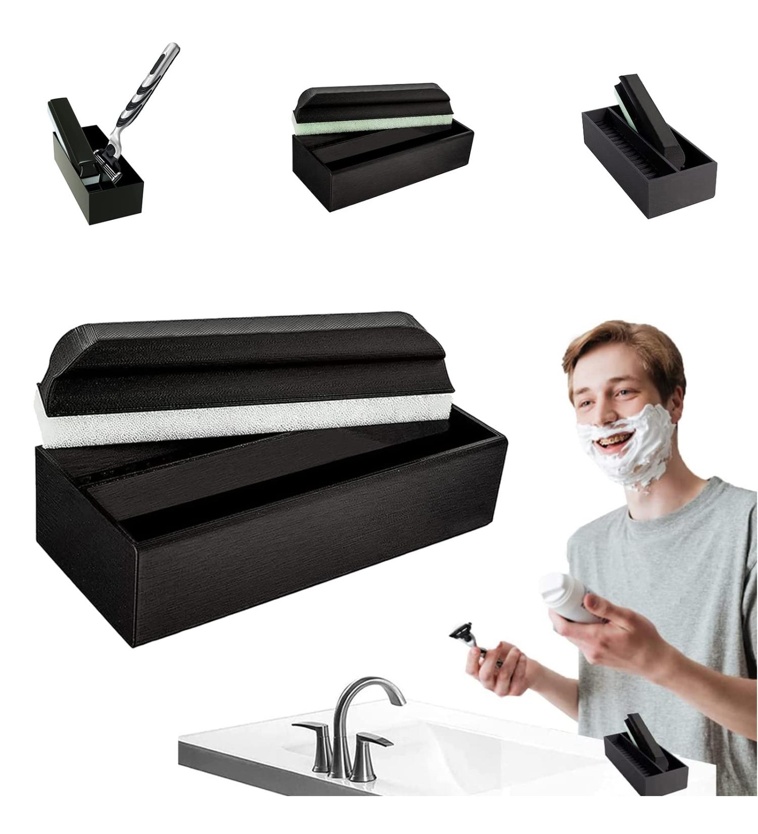 Premium Beard Cleaning Tool Set - 1 Original Size & 1 Compact - Essential Grooming for Men | Keep Sink & Worktops Clean - Buy Online on SooperMarket.com