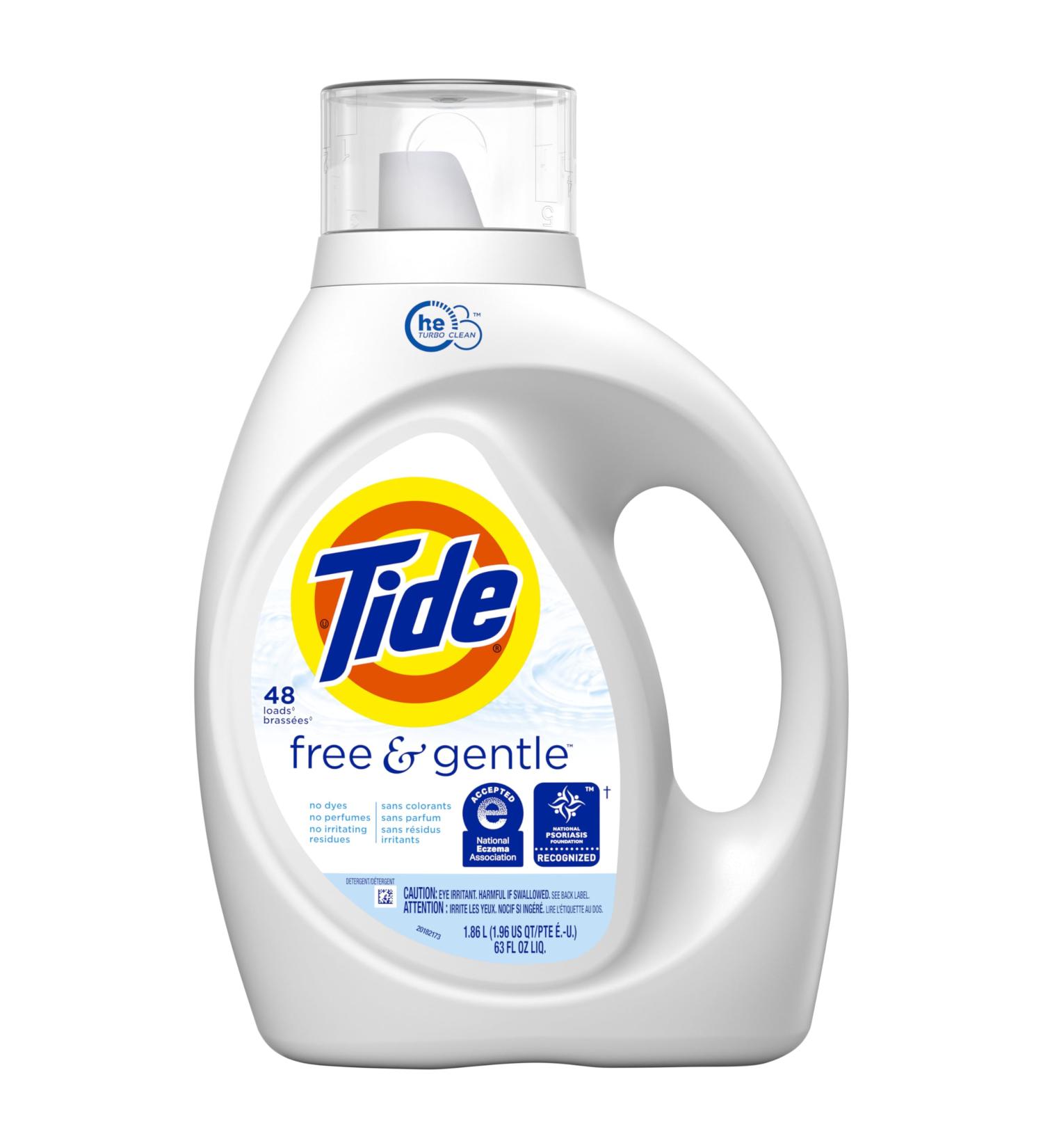 Tide Free & Gentle Liquid Laundry Detergent - 48 Loads 63 fl oz | Gentle on Skin Powerful Clean | Buy Internationally - Buy Online on SooperMarket.com