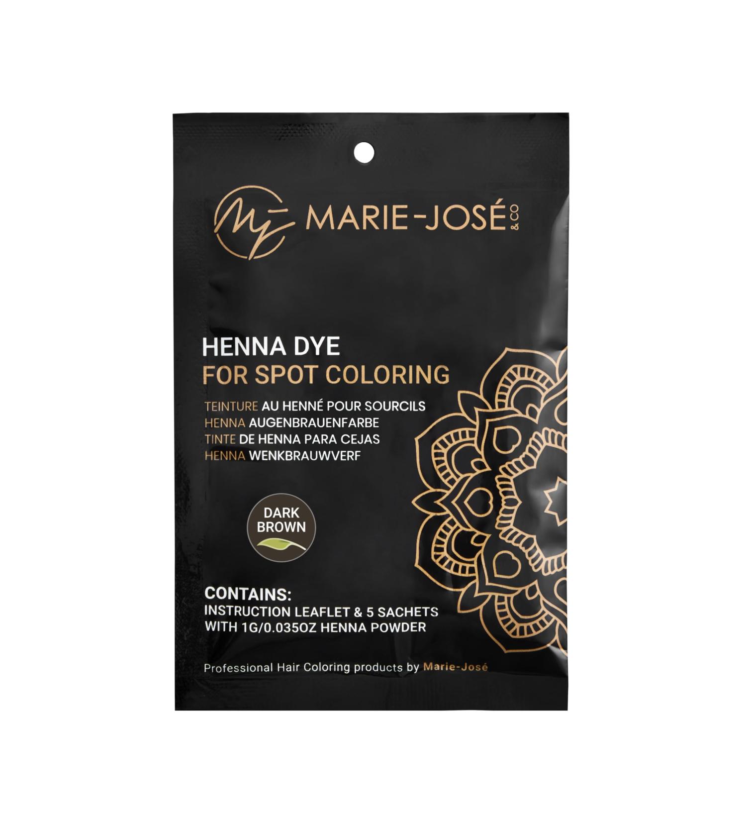 Marie-Jos & Co Henna Dye Set - Professional Grade Dark Brown Henna Tint for Spot Coloring - 50 Applications - International Shipping Available - Buy Online on SooperMarket.com