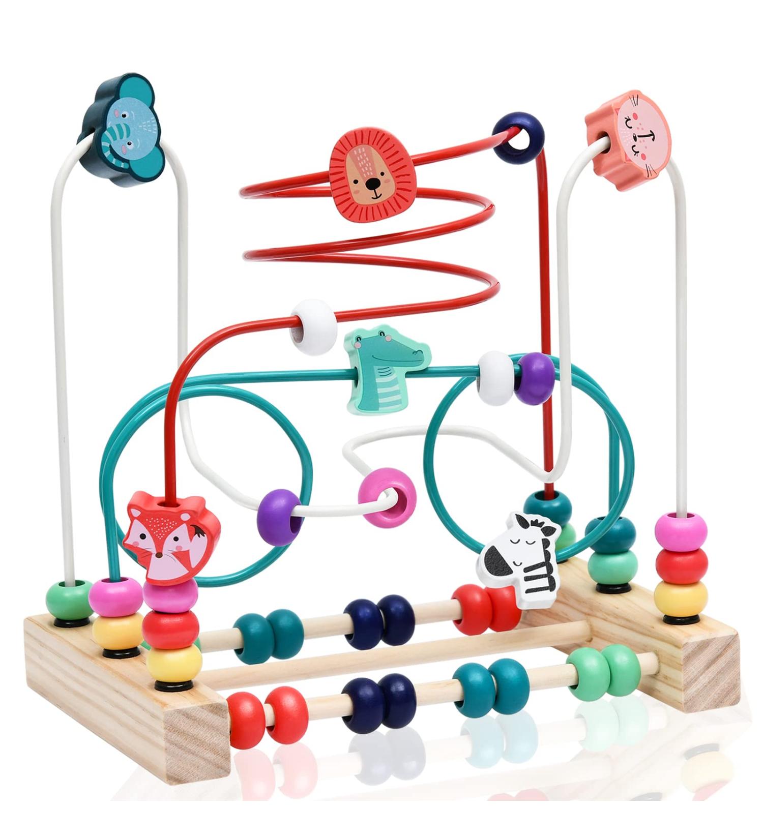 Shop Atoylink 2-in-1 Montessori Toys - Wooden Abacus & Labyrinth for Fine Motor Skills | Perfect Educational Gift for Kids 1-3 Years - Buy Online on SooperMarket.com