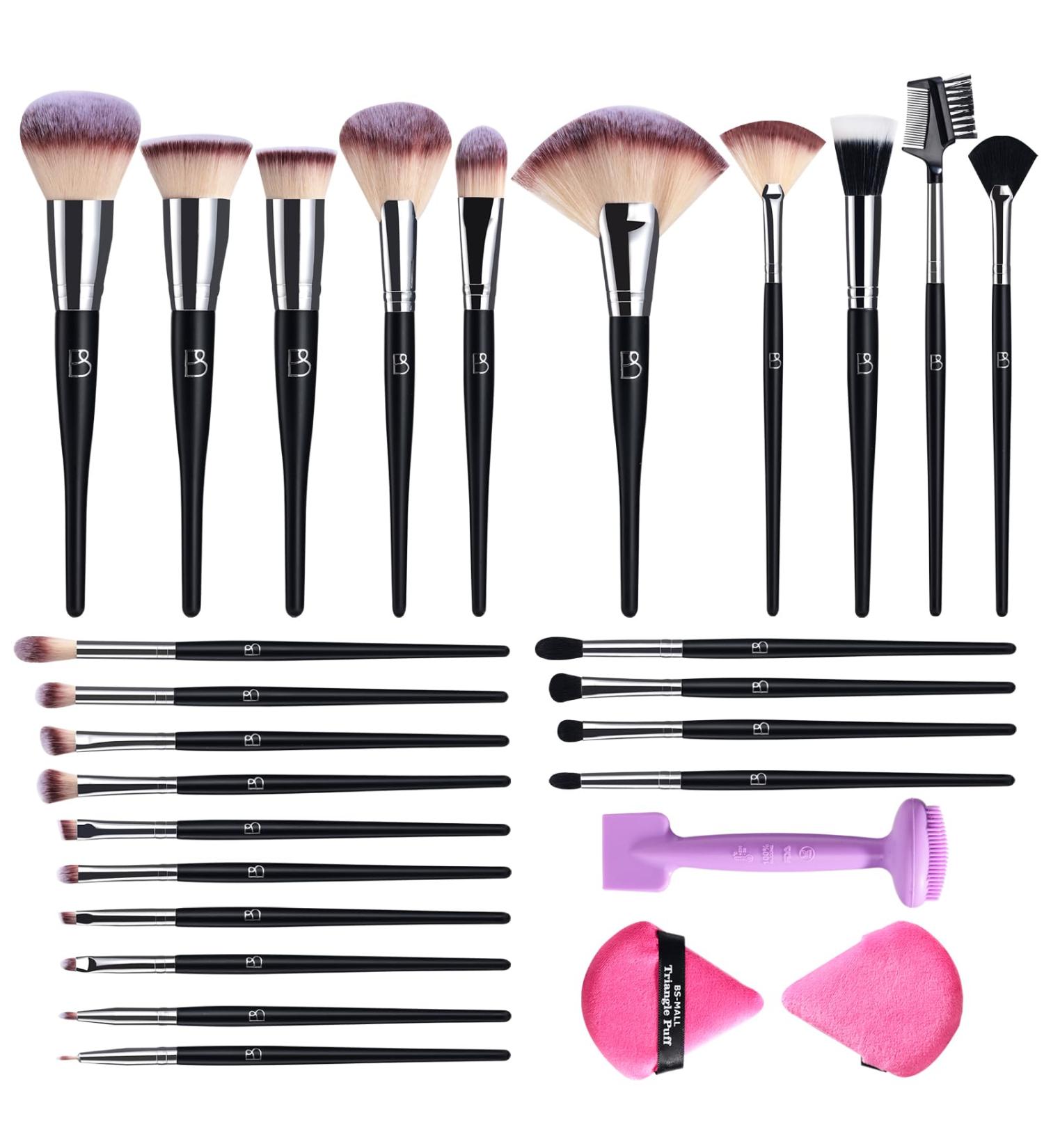 Buy BS-MALL 24-Piece Professional Makeup Brush Set - Perfect for Makeup Enthusiasts | Classic Black-Silver Design & Multi-Functional Tools - International Shipping Available - Buy Online on SooperMarket.com