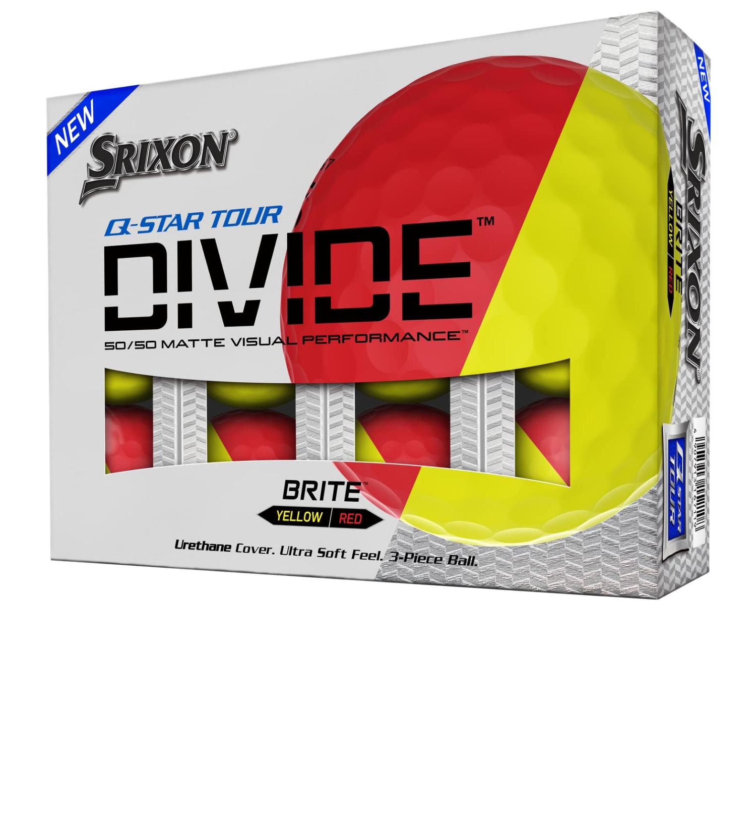 Srixon Q-Star Tour Divide Golf Balls Yellow/Red - Premium Performance and Visibility - Buy Online on SooperMarket.com