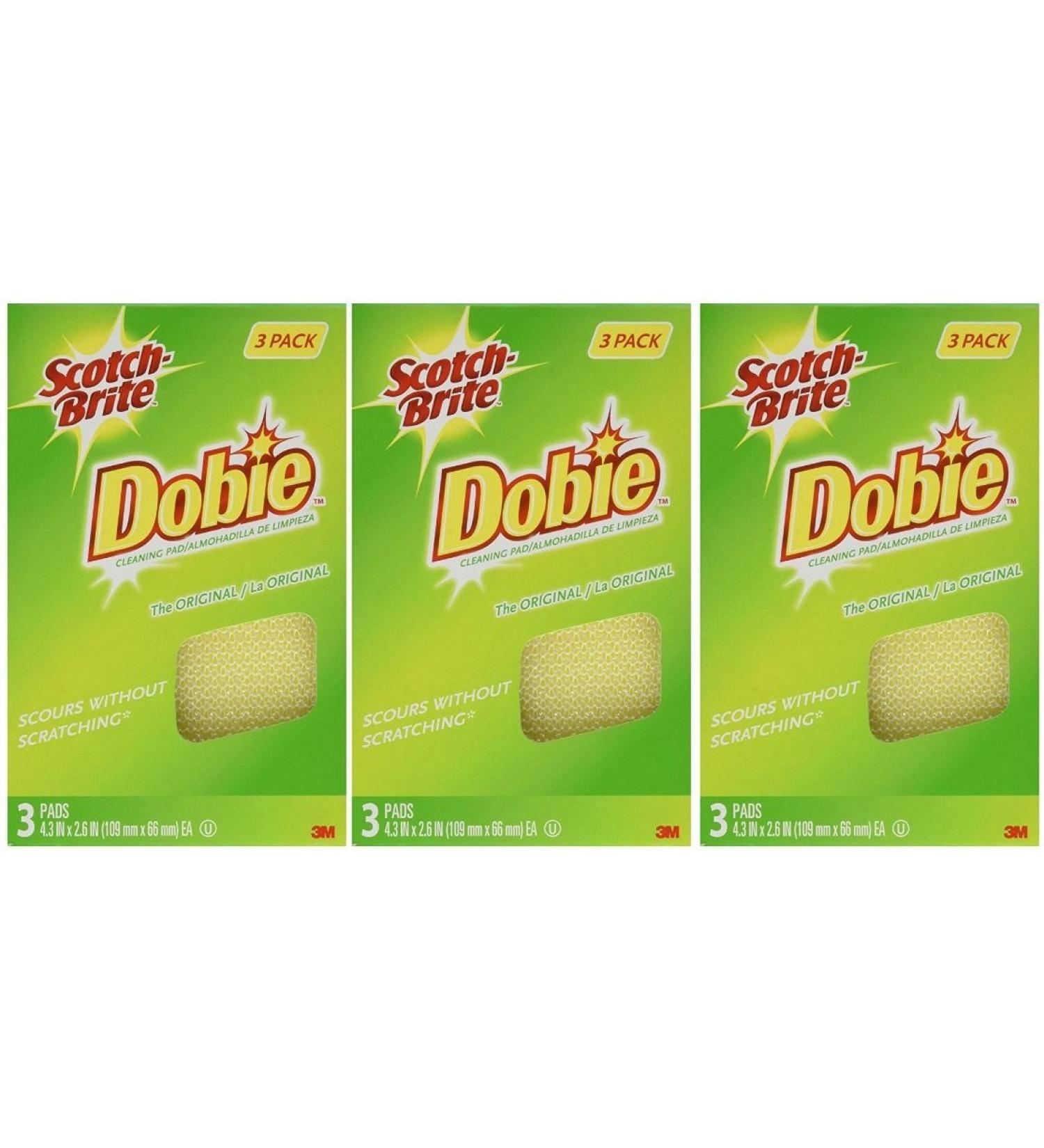 Scotch-Brite Dobie All Purpose Pads 3-Count (Pack of 3) Total 9 Pads