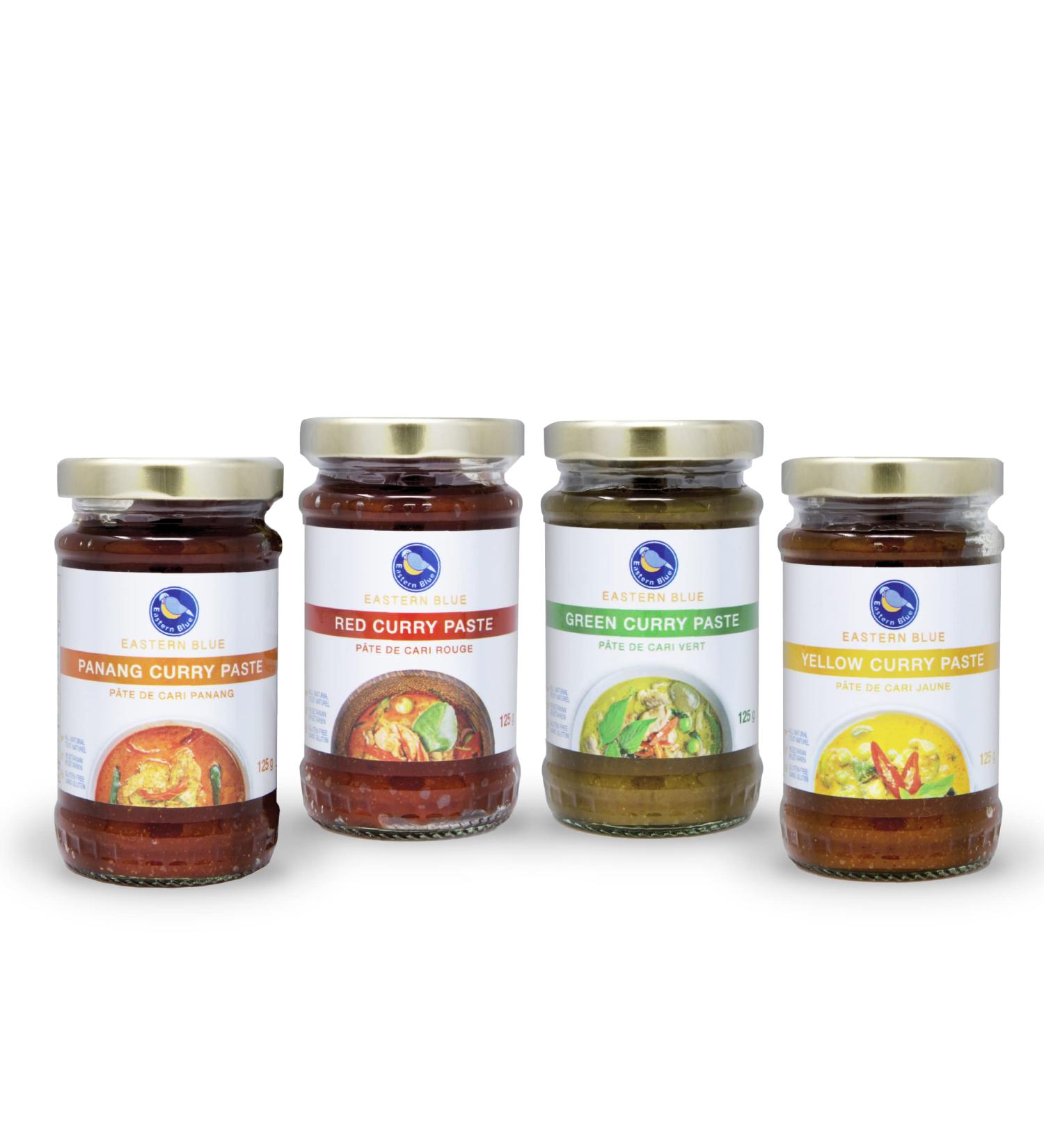 Thai Curry Paste Pack of 4 - Green, Red, Yellow & Panang | All Natural, Gluten Free, Dairy Free | No Preservatives - Buy Online on SooperMarket.com