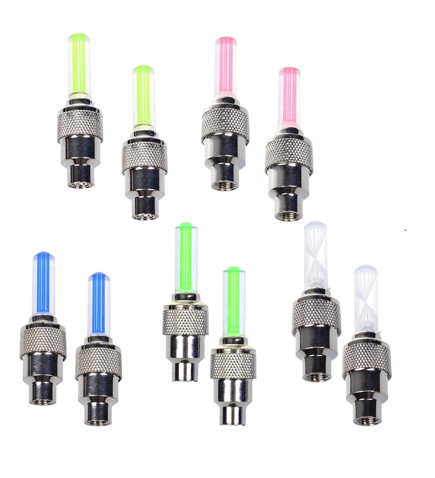 Dkiigame 10 Pack LED Flash Tyre Wheel Valve Cap Light for Car Bike Bicycle - Red, Yellow, Blue, Green, Colorful - Buy Online on SooperMarket.com