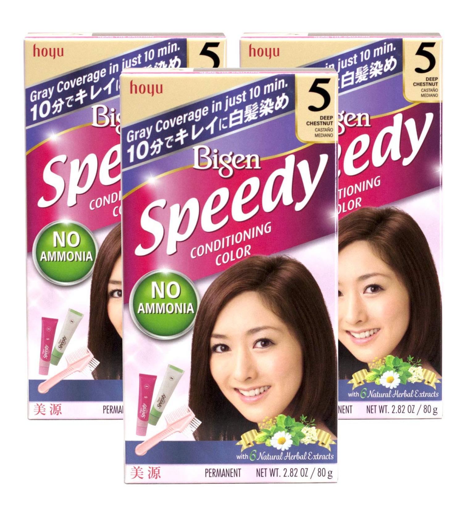 Bigen Speedy Conditioning Color Kit: 5 Deep Chestnut - 3 Pack