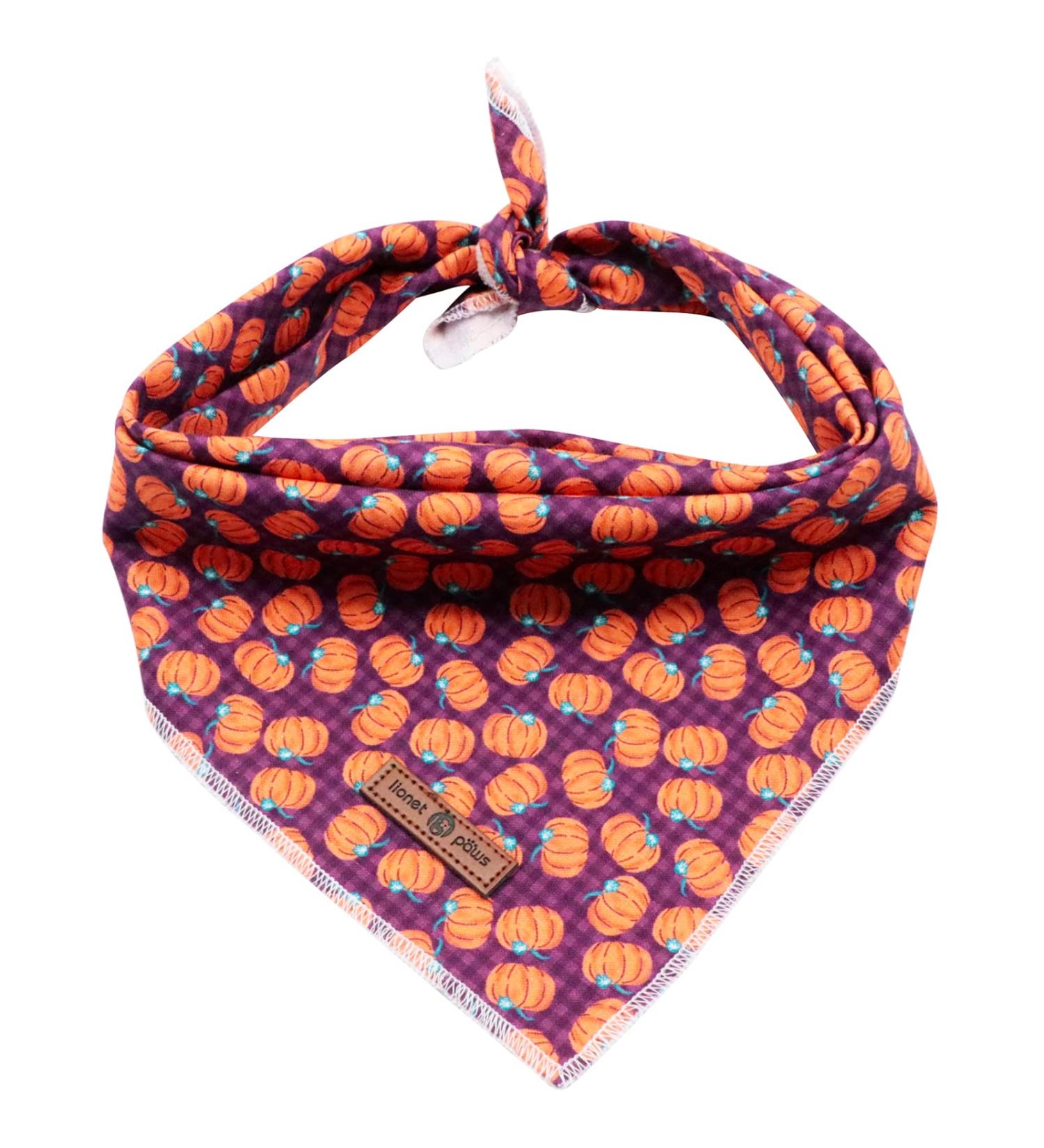 Lionet Paws Halloween Dog Bandana - Triangular Scarf for Small Medium & Large Dogs - Pumpkin Design (Pack of 1) - Buy Online on SooperMarket.com