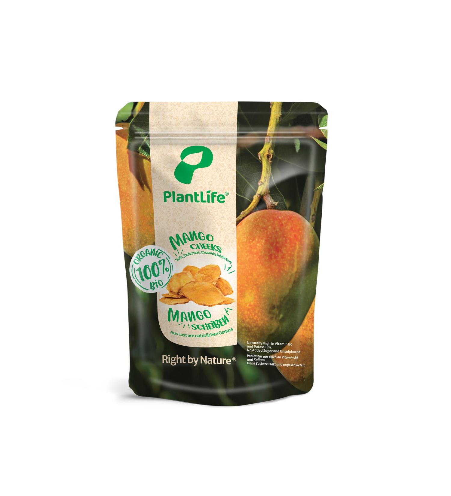 PlantLife Organic Dried Mango 600g Raw Sun-Dried Natural and Untreated Mango Slices - Buy Online on SooperMarket.com