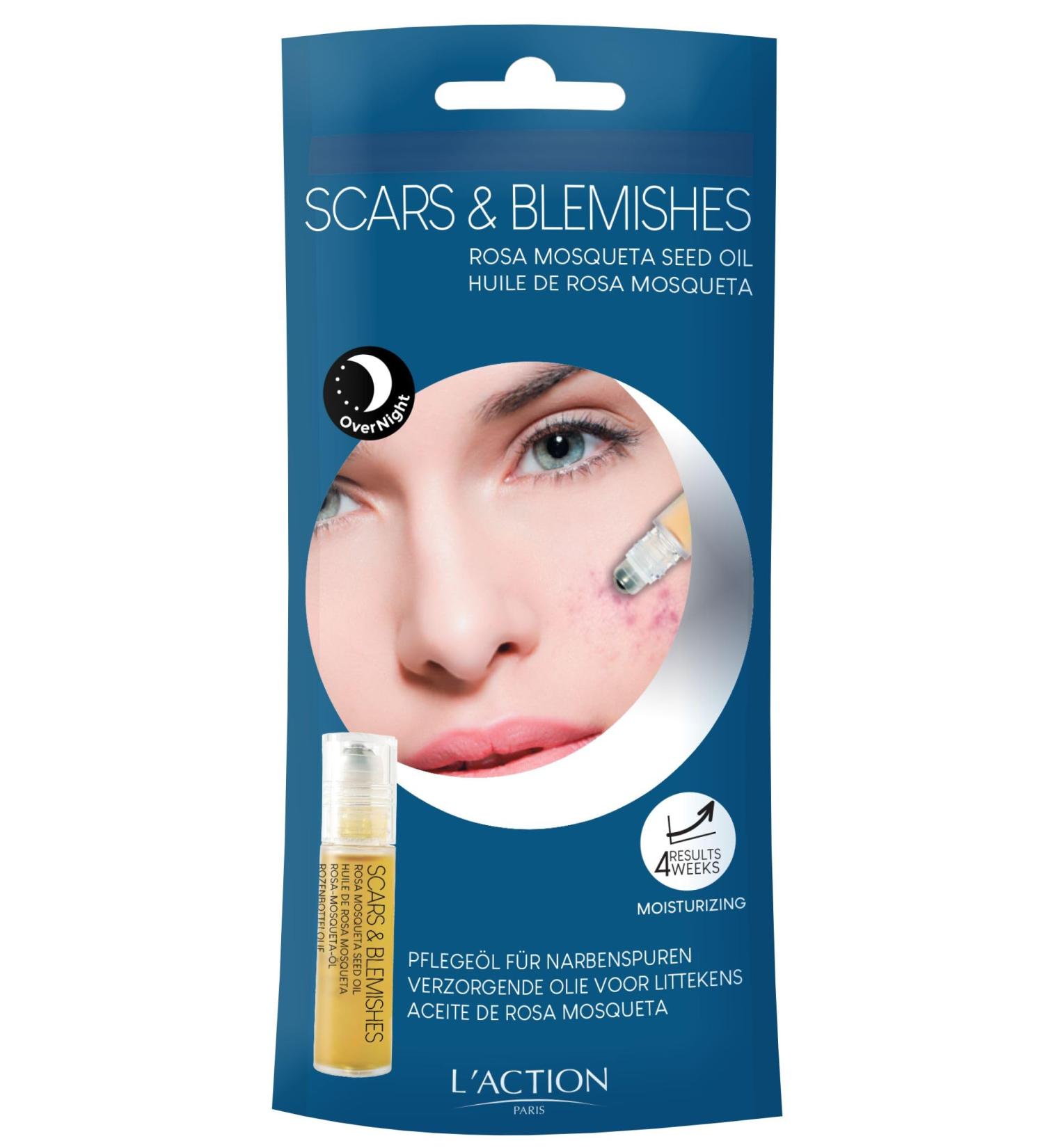 L'Action Paris Scars and Blemishes Reducing Oil Reduces the Appearance of Blemishes Enriched with Rosa Mosqueta Oil Moisturises and Restores Skin Texture 10ml - Buy Online on SooperMarket.com