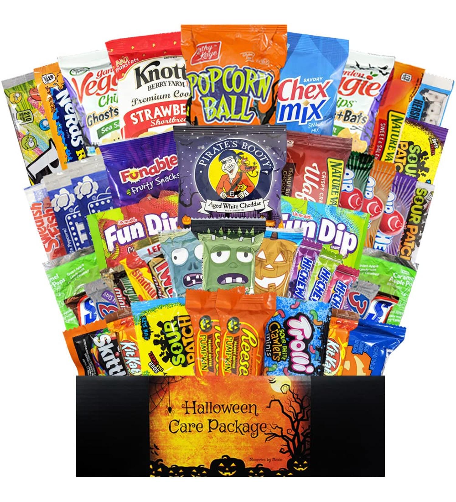 Deluxe Halloween Care Package for College Students and Military - Variety Snack Assortment for Men, Women, and Kids - Candy, Chocolate, Crackers, Cookies - Movie Night Treats - Buy Online on SooperMarket.com