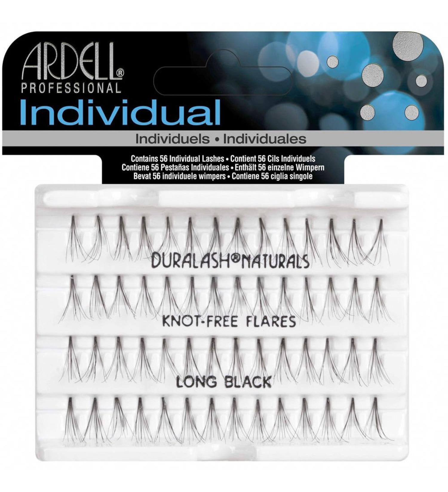 Ardell Duralash Individual Eyelashes Knot Free Naturals Long Black (6 Pack) 56 Count (Pack of 6)