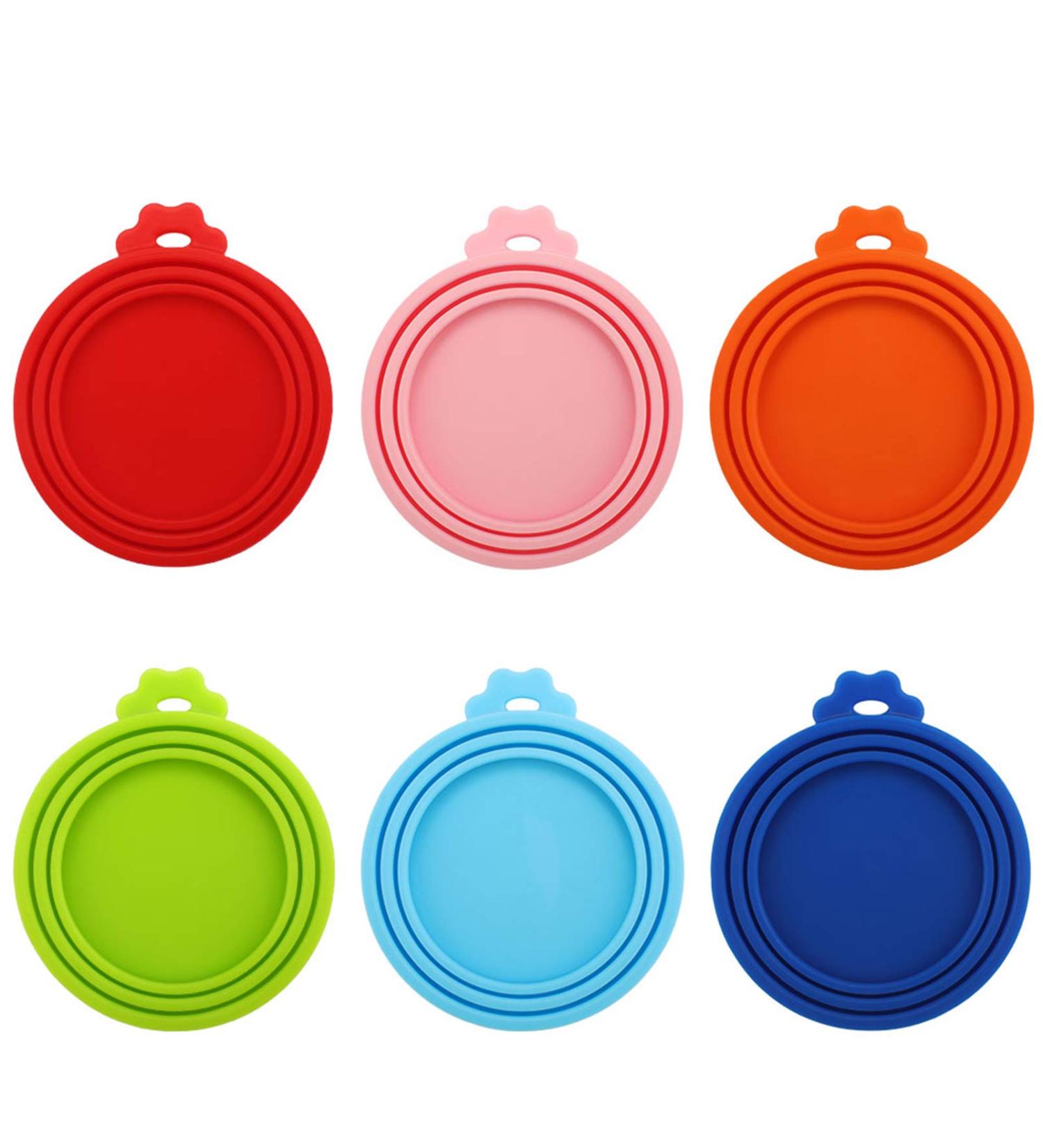 Huayue 6 Pack Pet Can Covers Pet Food Tin Lids Universal Silicone Cat Dog Food Can Lids One Size Fit 3 Standard Size 6 Colors - Buy Online on SooperMarket.com