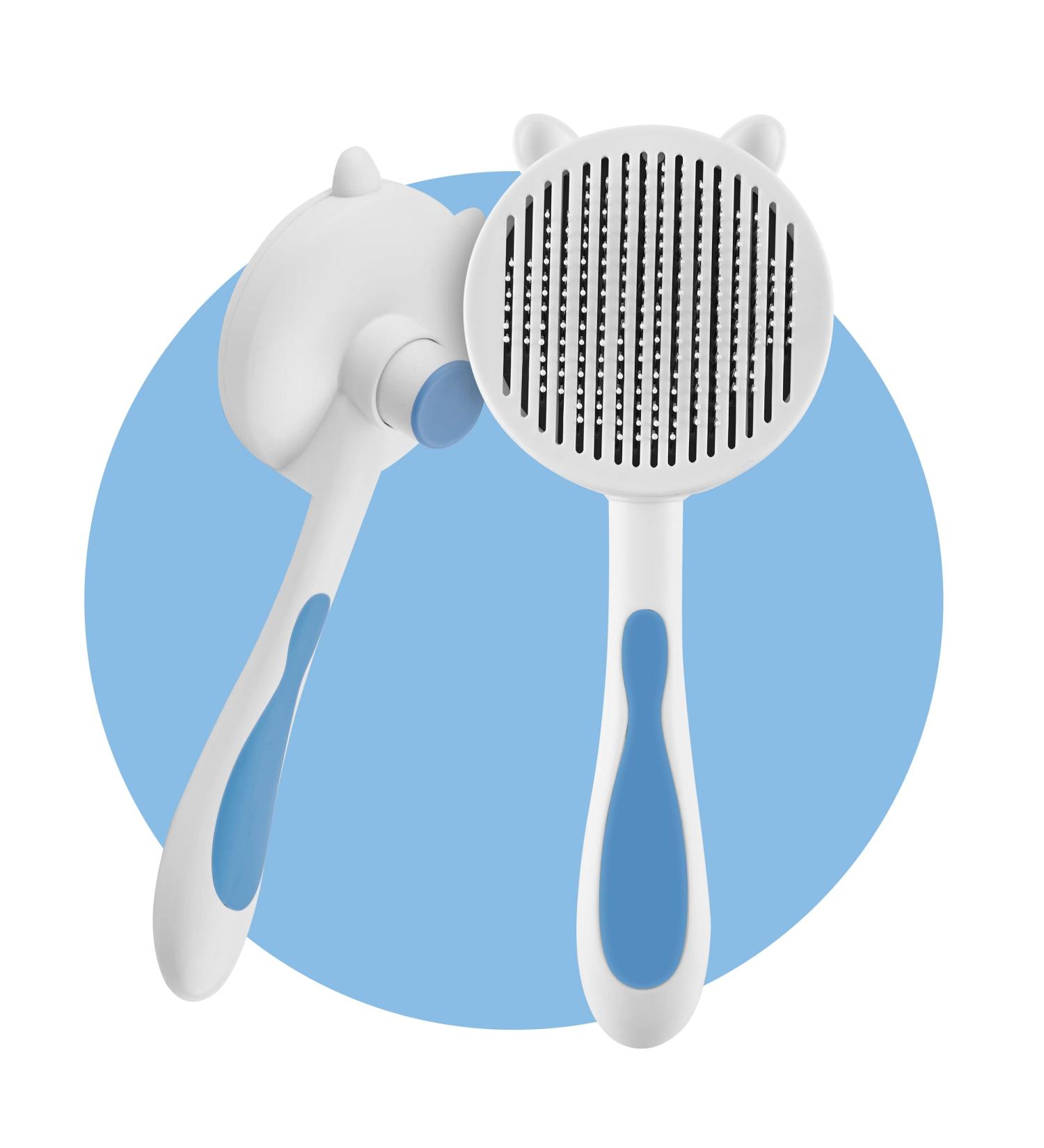 Rlihunix Self Cleaning Slicker Brush | Dog & Cat Grooming | Shedding & Mats Removal | Short & Long Hair | Blue - Buy Online on SooperMarket.com